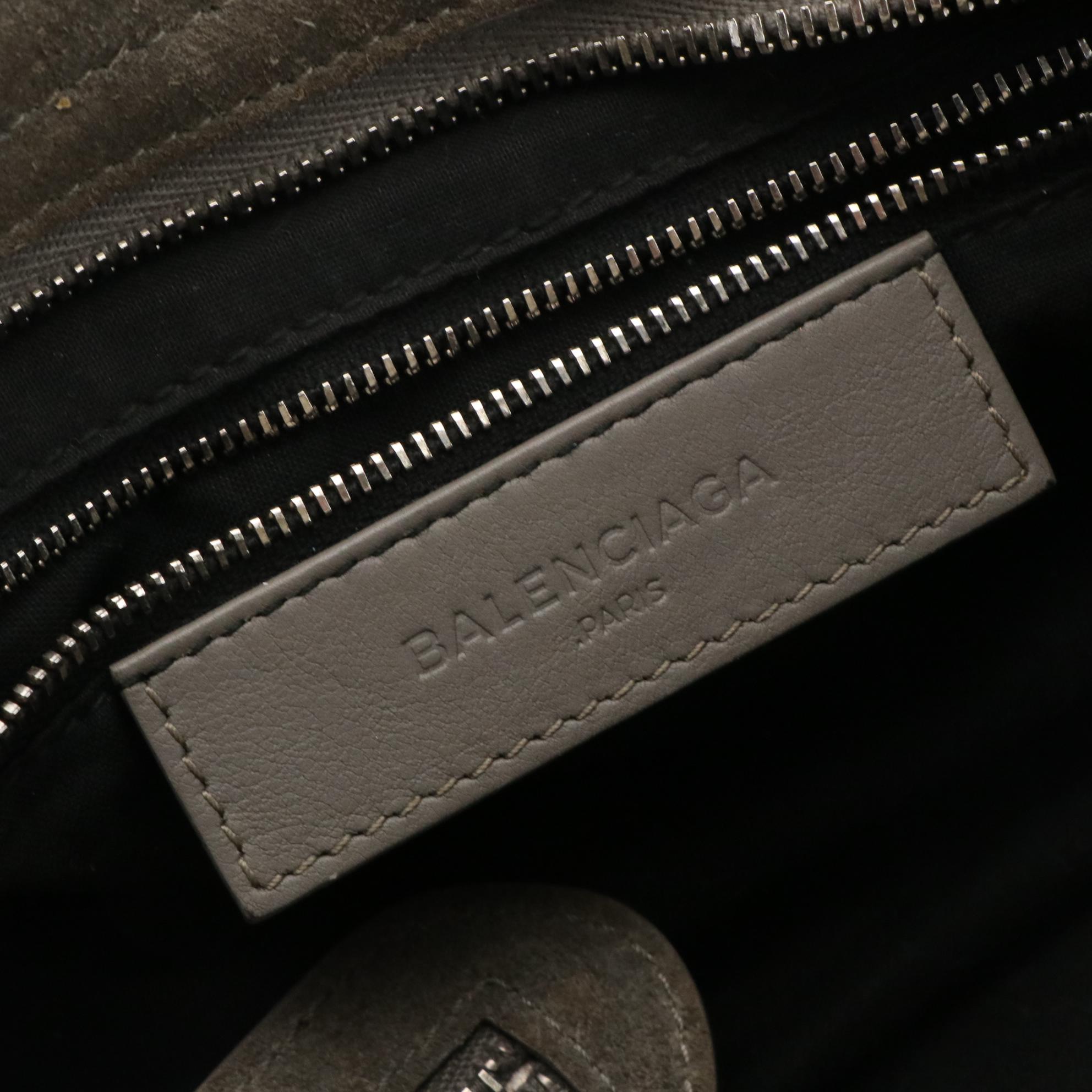 Balenciaga City Classic Bag in Gray Shearling and Suede