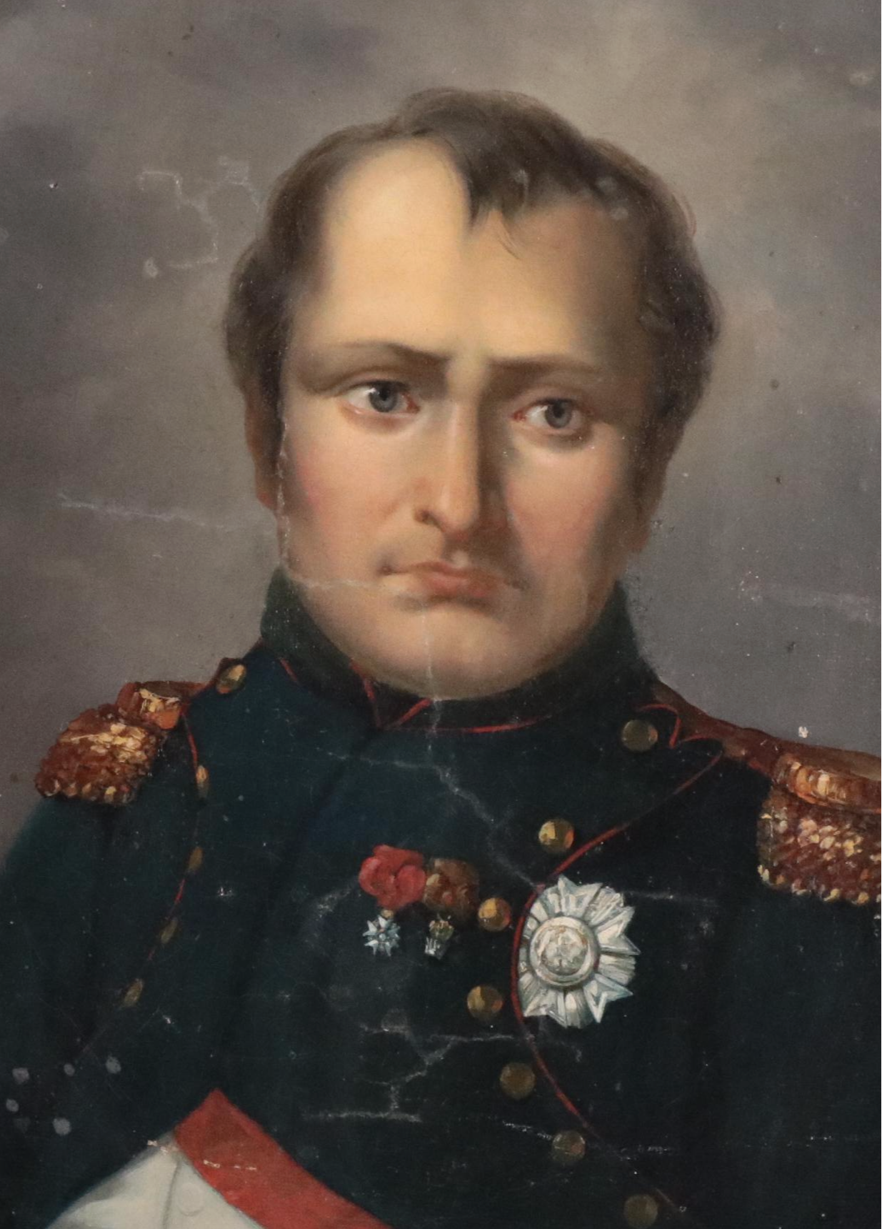Oil Painting Portrait of Napoleon Bonaparte in Military Uniform