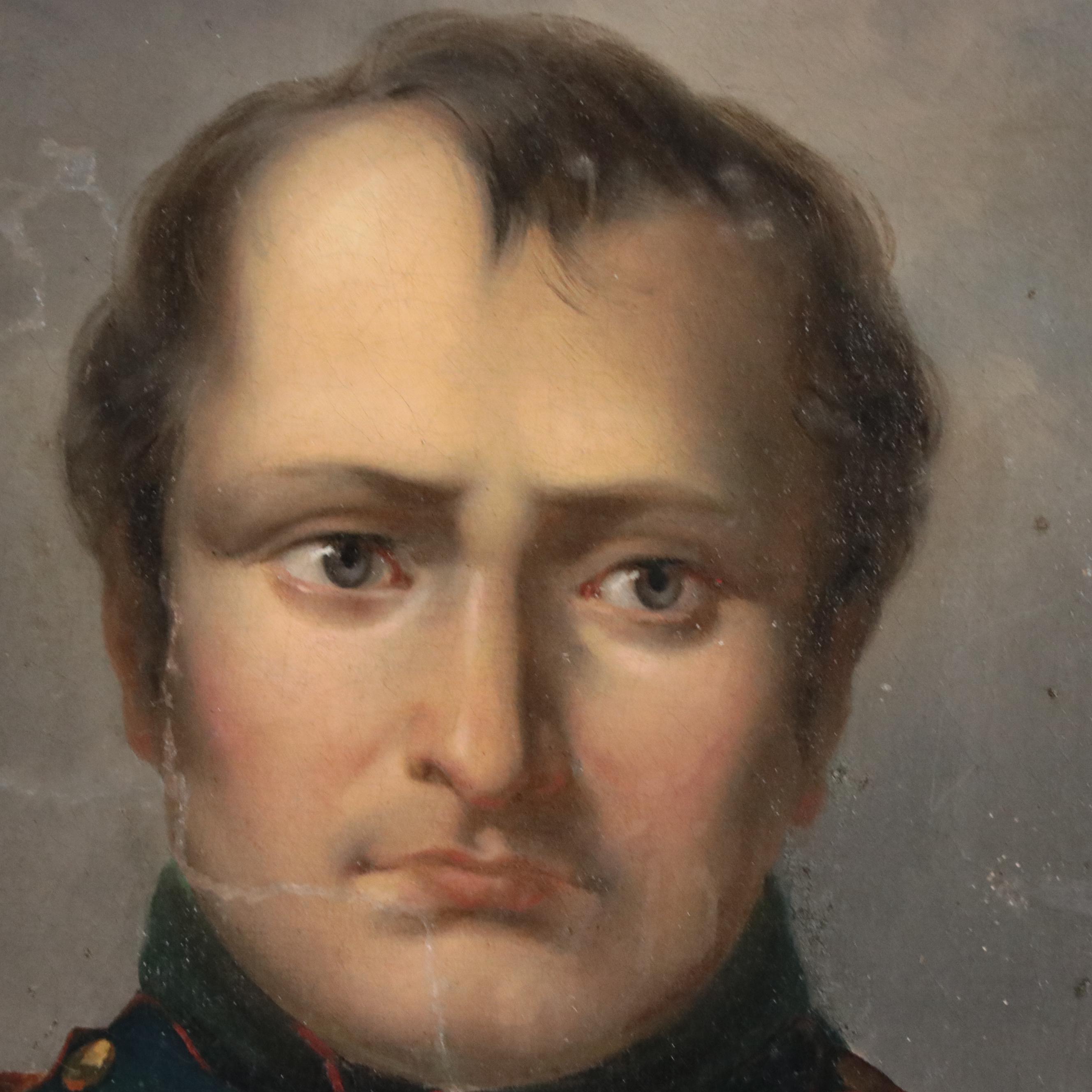 Oil Painting Portrait of Napoleon Bonaparte in Military Uniform