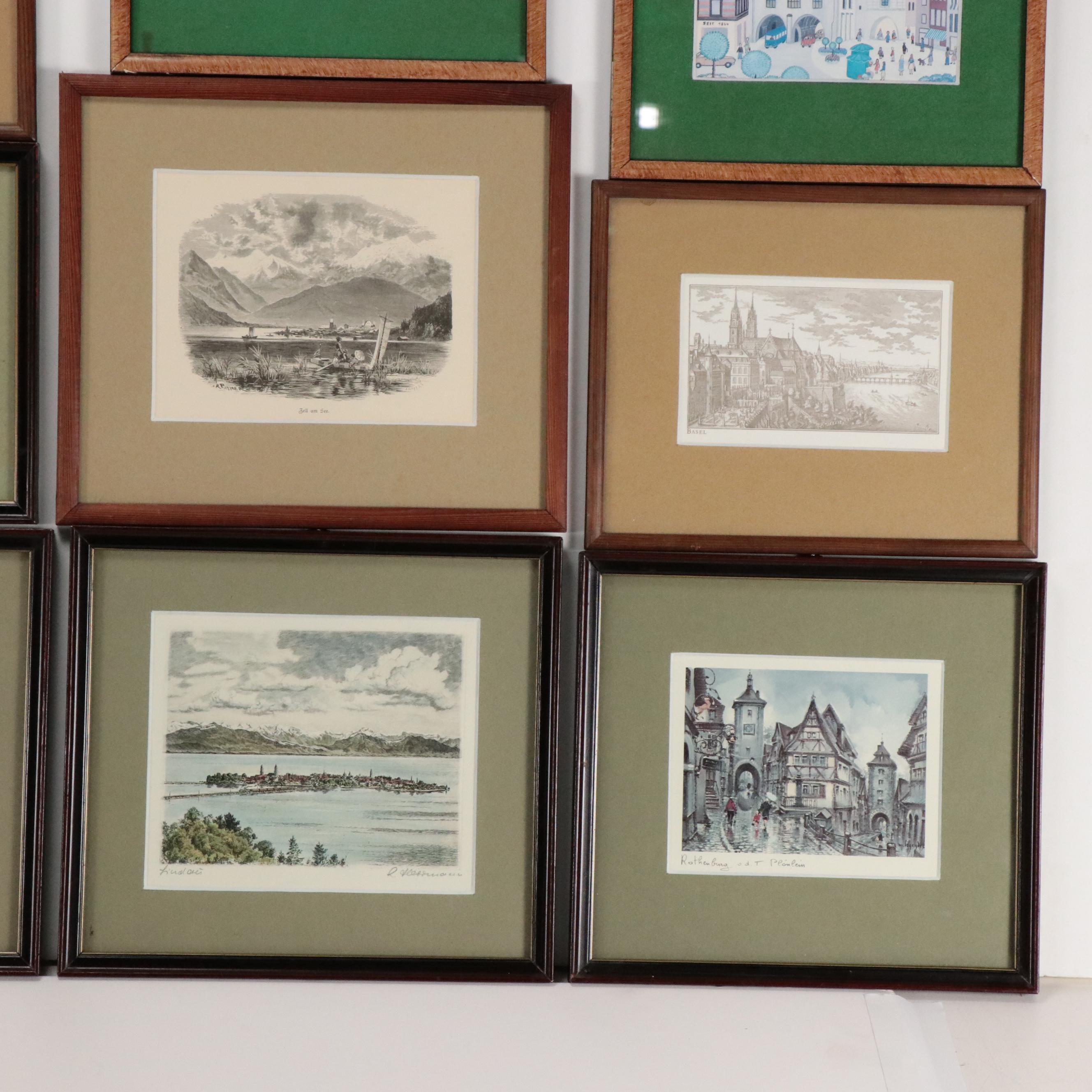 Collection of European Landmark Themed Prints and Others