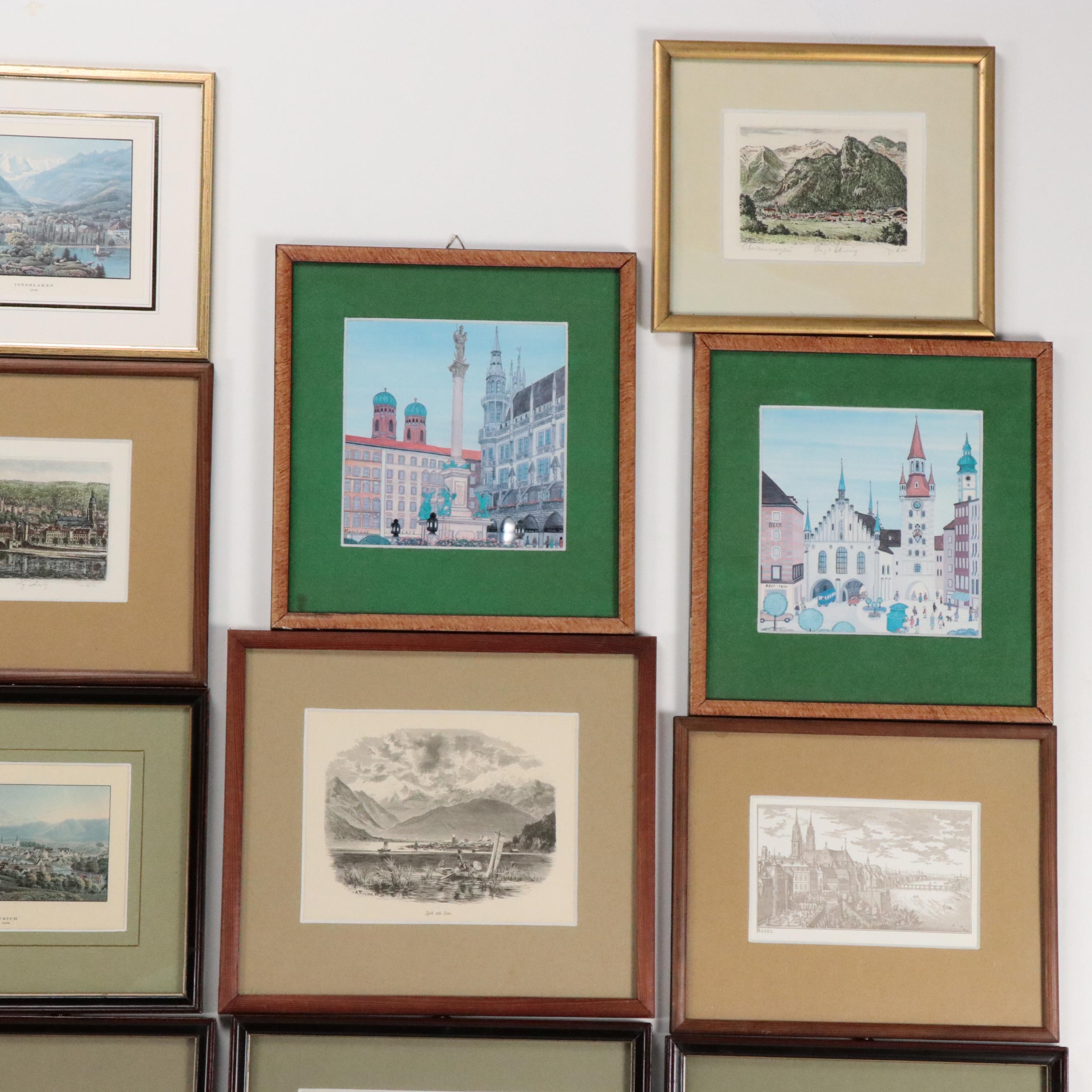 Collection of European Landmark Themed Prints and Others