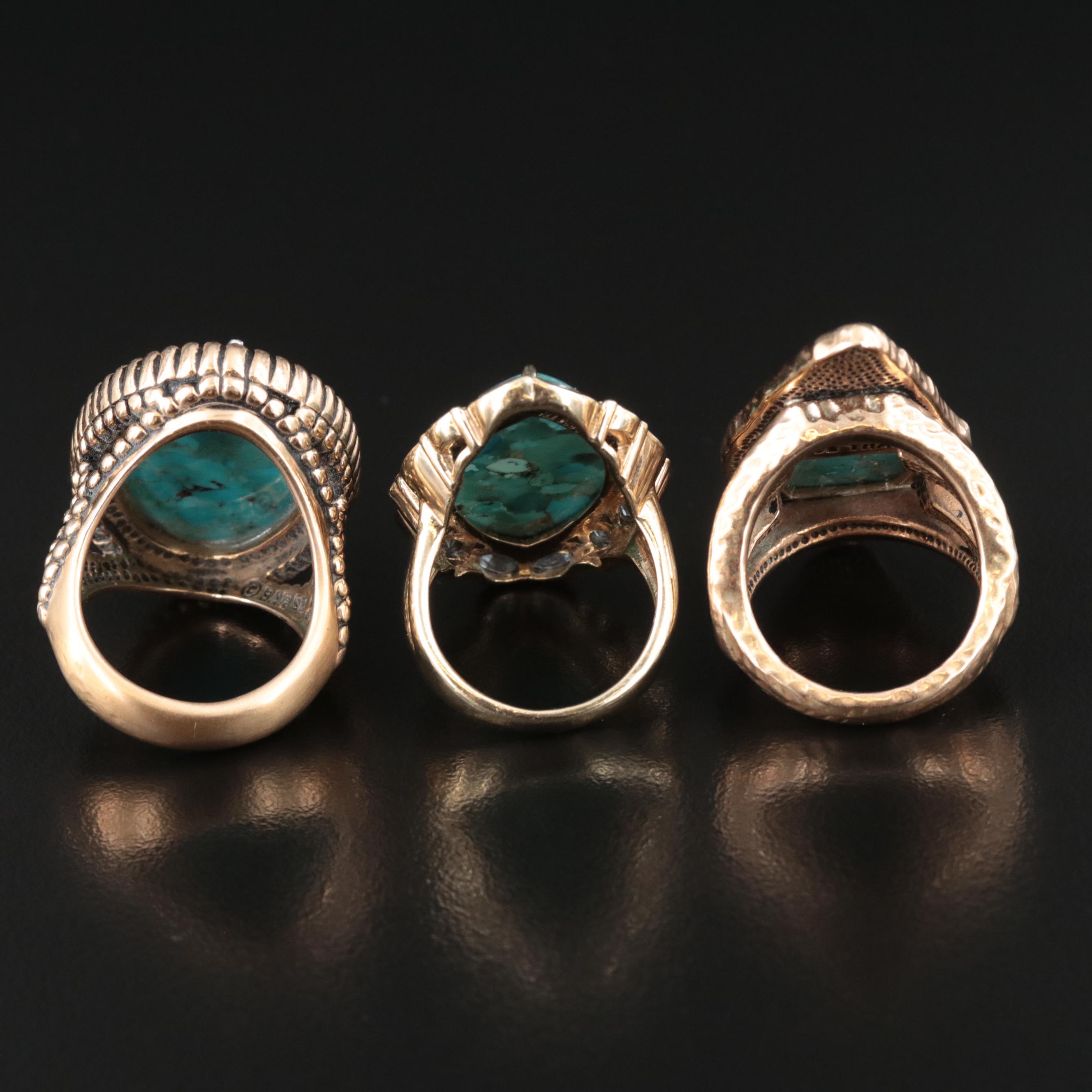 Turquoise, Barse and Sterling Featured in Ring Trio