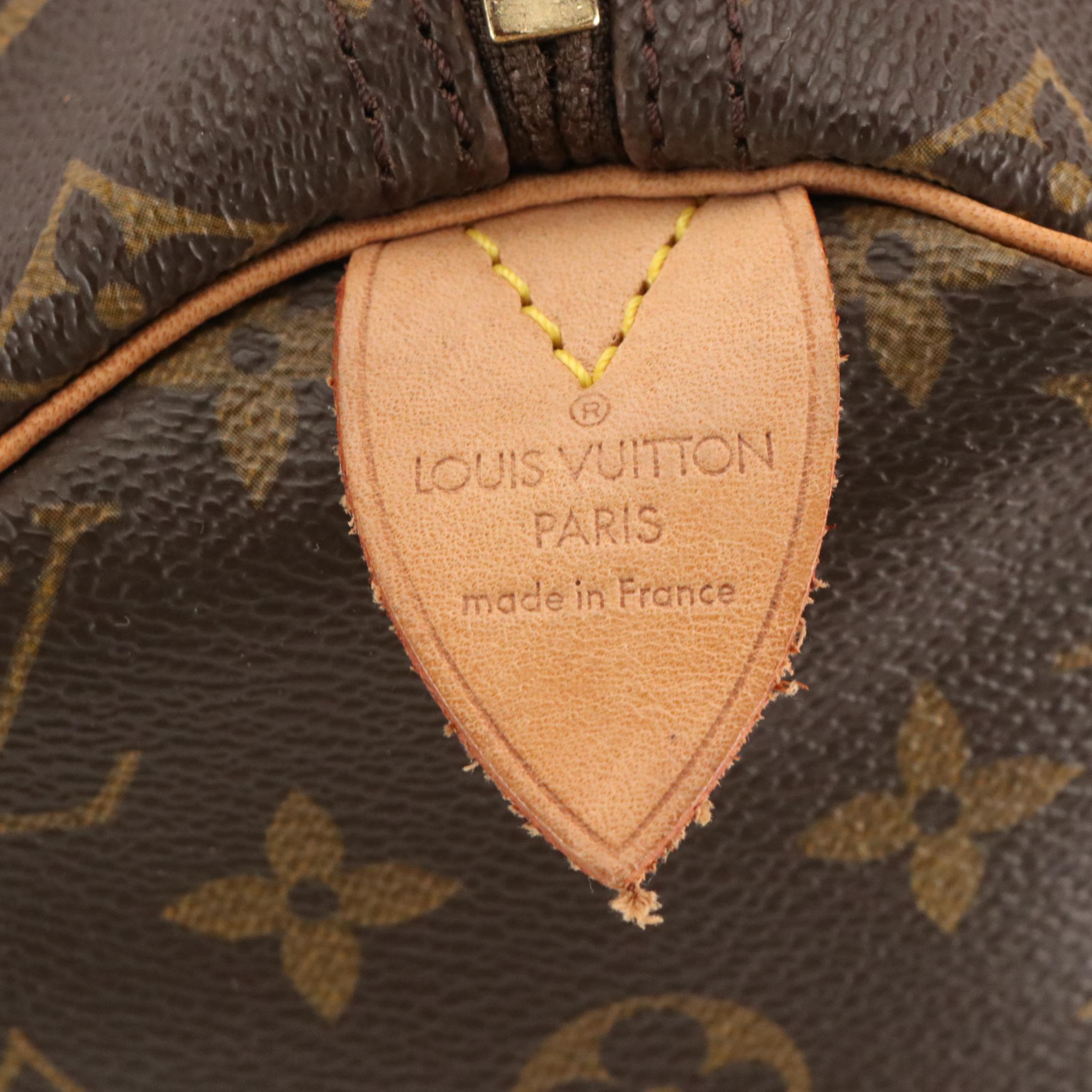 Louis Vuitton Speedy 40 Handbag in Monogram Canvas and Vachetta Leather