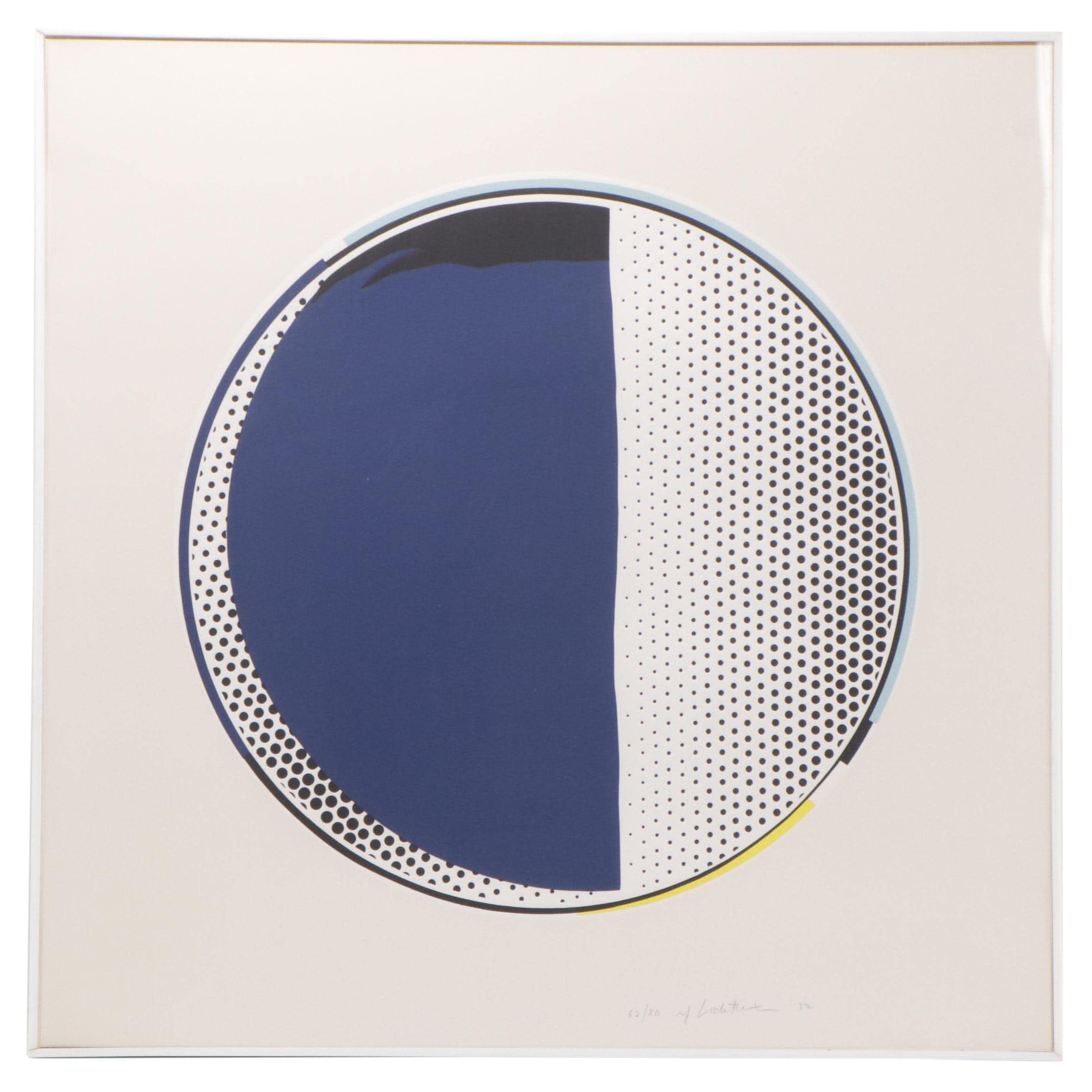 Roy Lichtenstein Linocut with Silkscreen "Mirror #3," 1972