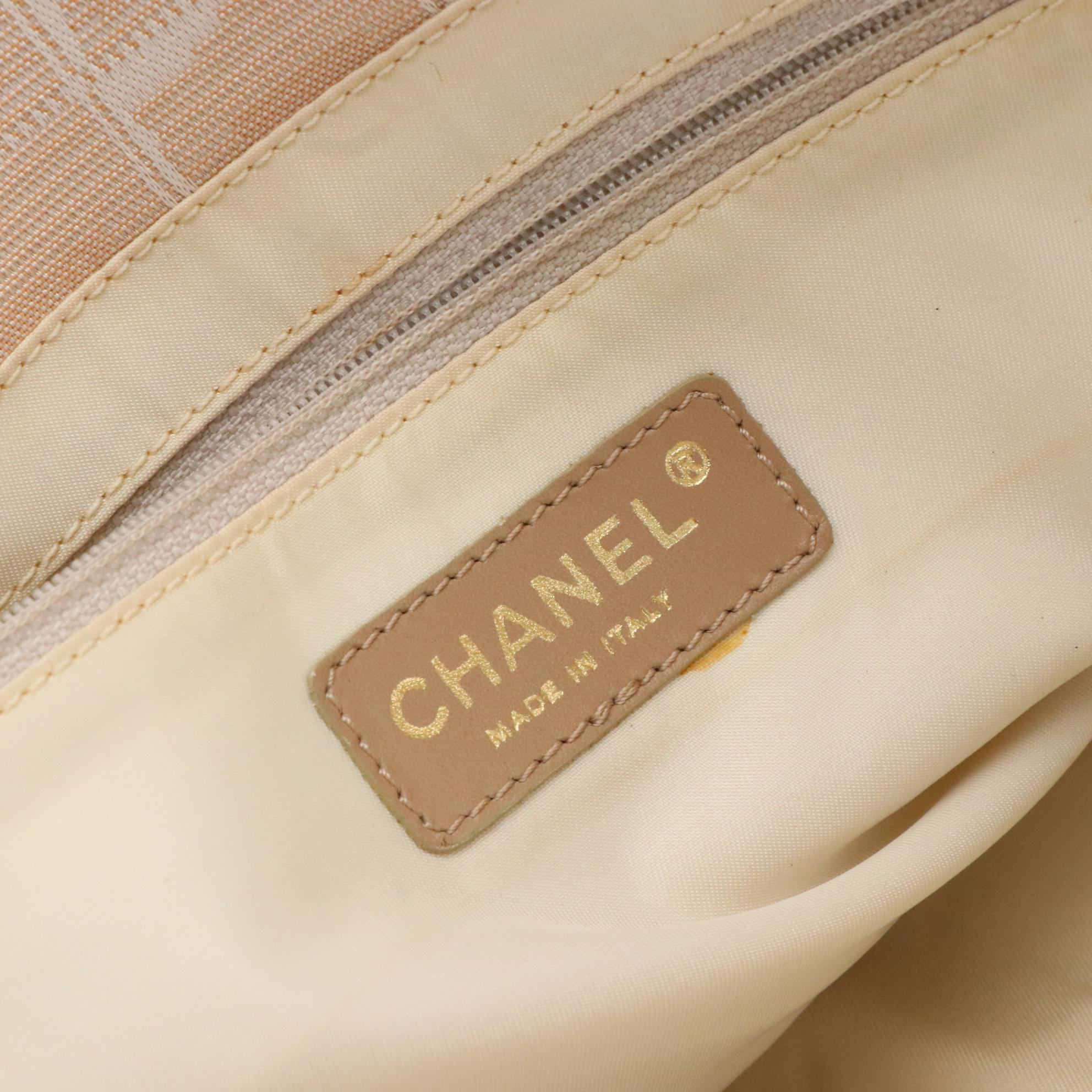 Chanel Travel Line Tote in Jacquard Canvas and Leather Trim