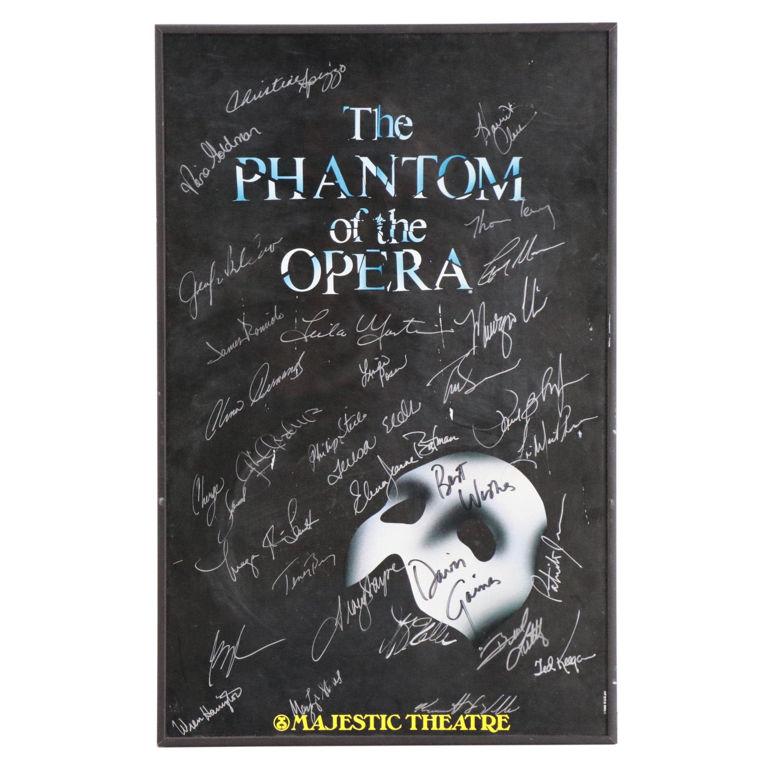 Majestic Theater "The Phantom of the Opera" Cast Signed Poster, 1988