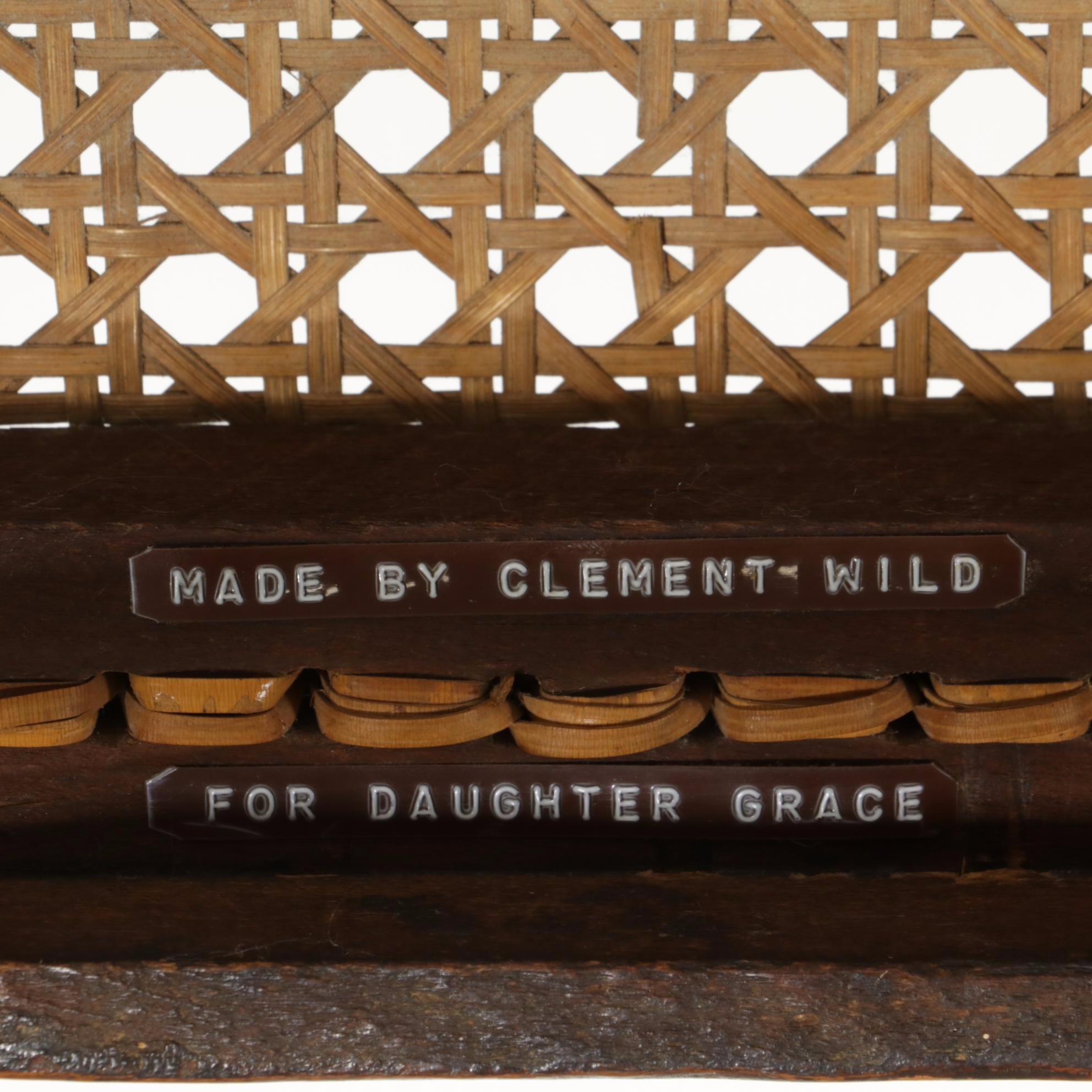 Victorian Child-Size Walnut Rocking Chair with Woven Cane Seating