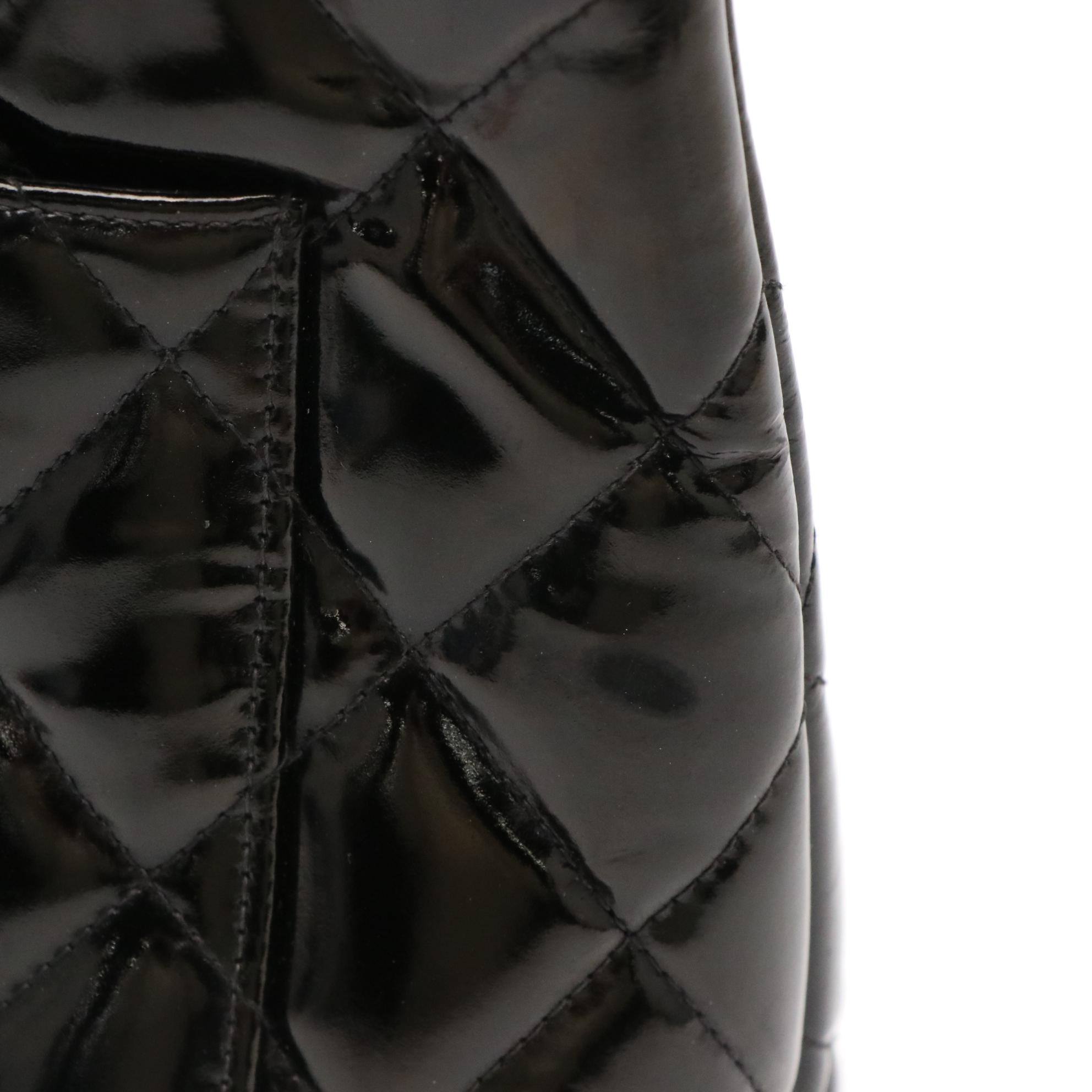 Chanel Medallion Tote in Black Quilted Patent Leather