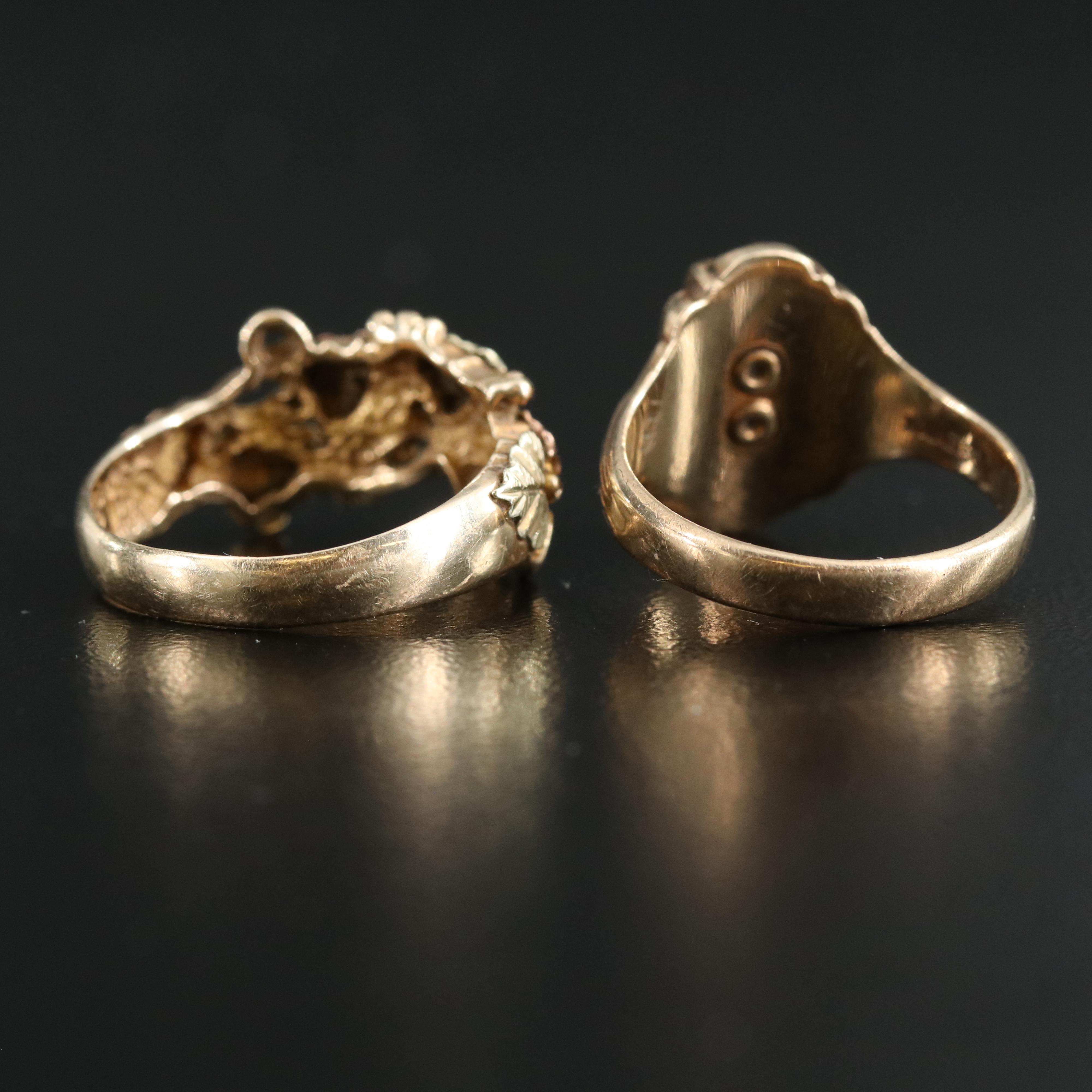 Coleman Black Hills Gold and Class Rings in 10K