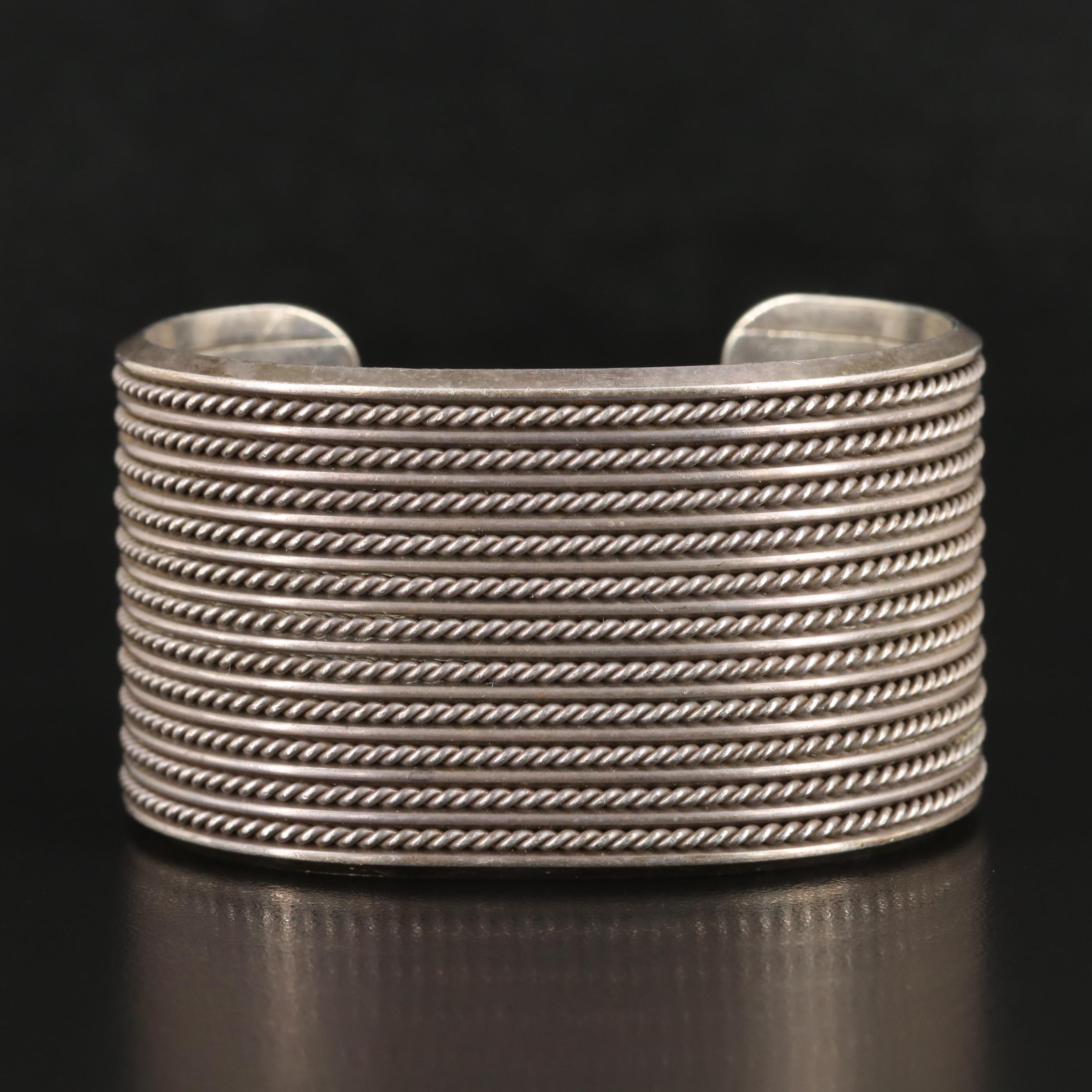 Signed Sterling Wide Cuff