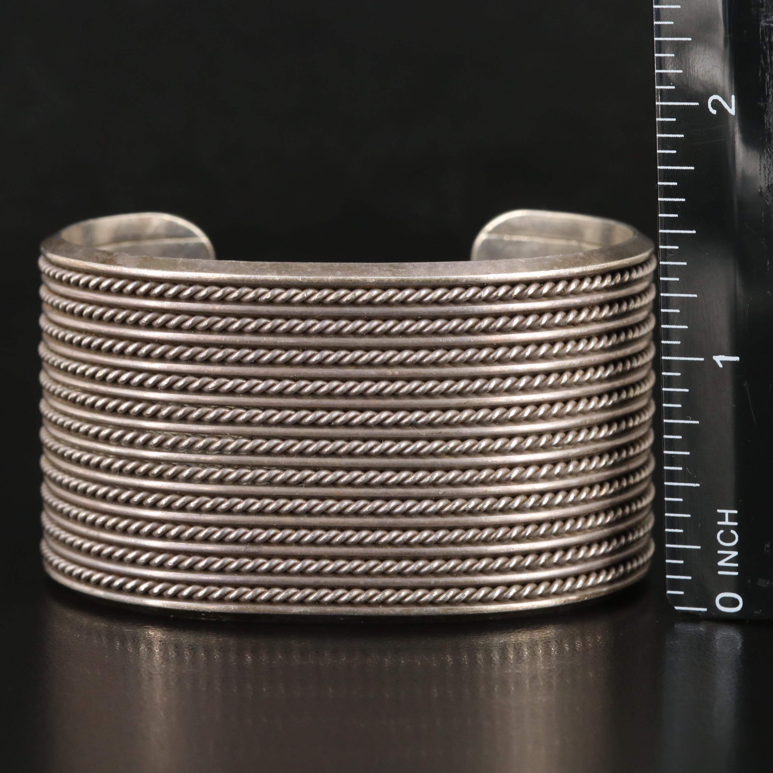 Signed Sterling Wide Cuff