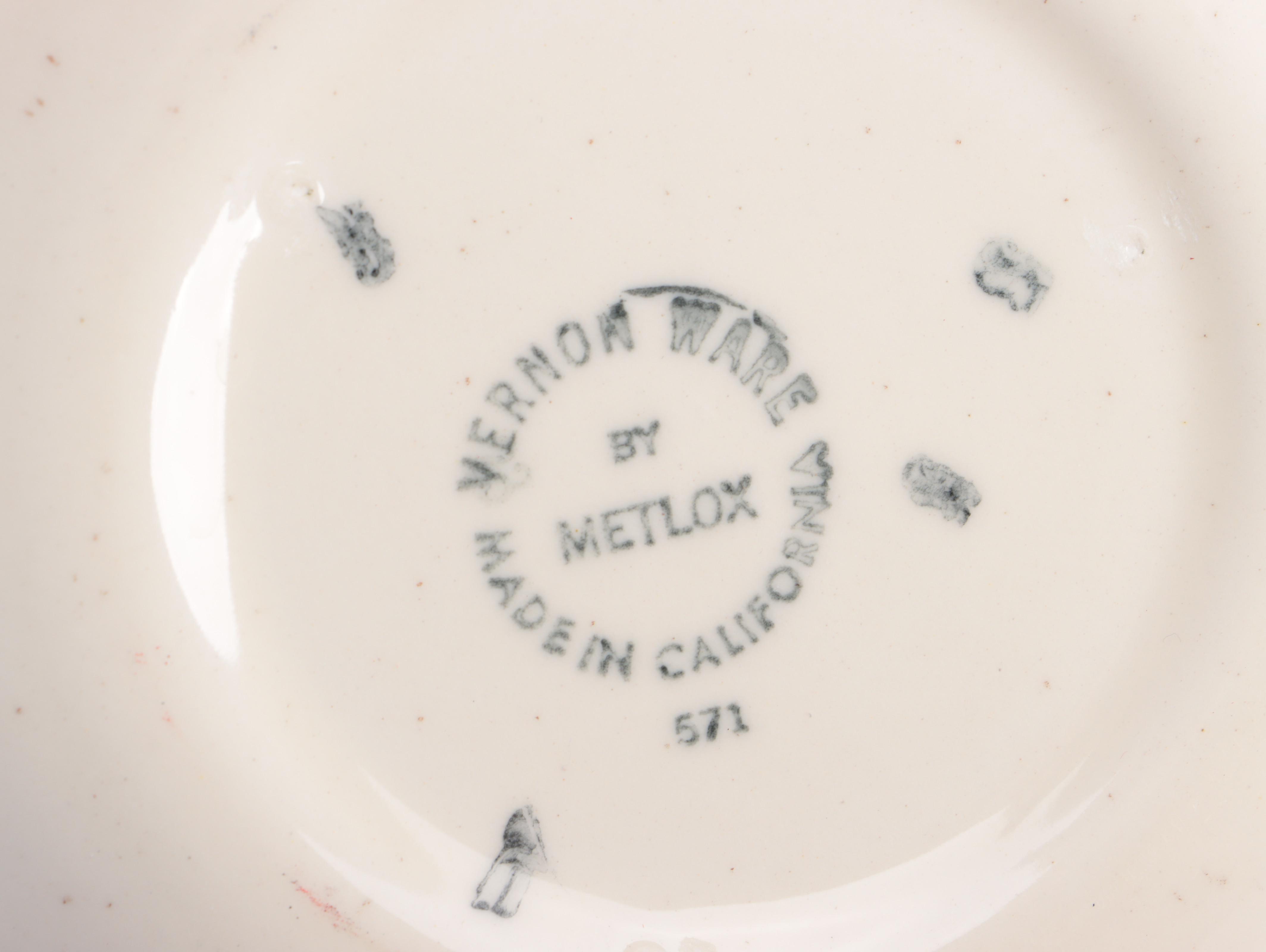 Metlox Vernon Ware "True Blue" Dinnerware