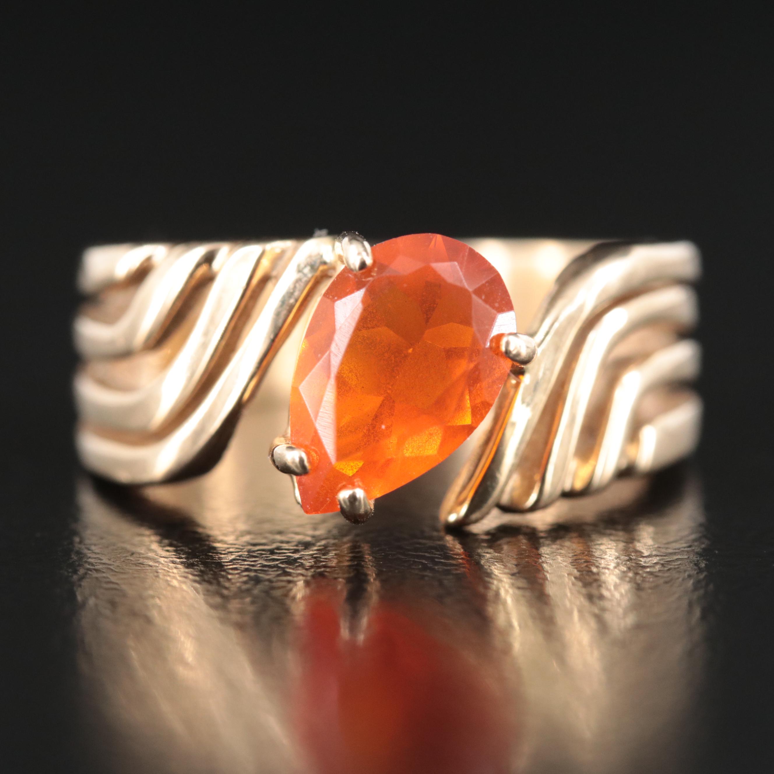 14K Fire Opal Ring