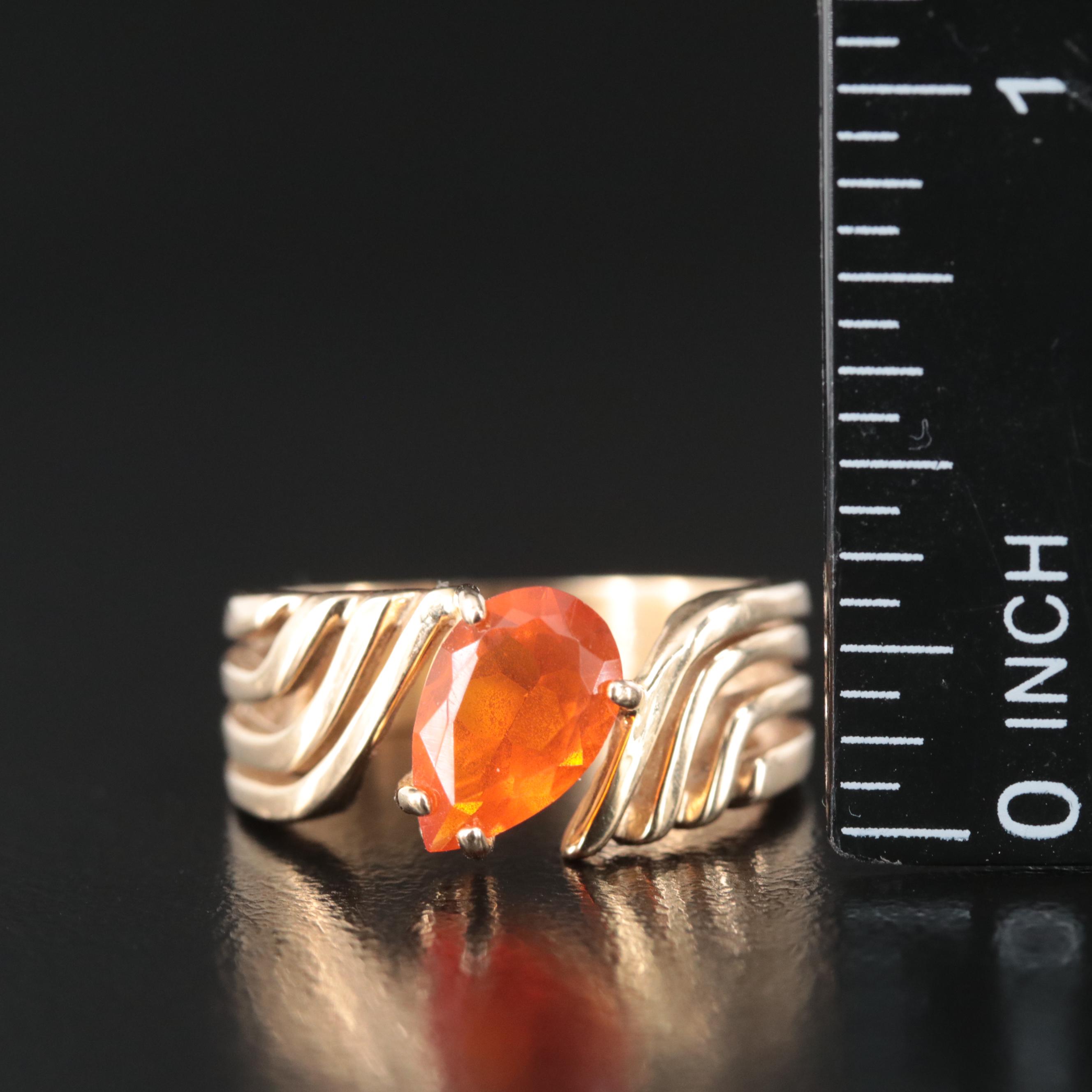 14K Fire Opal Ring