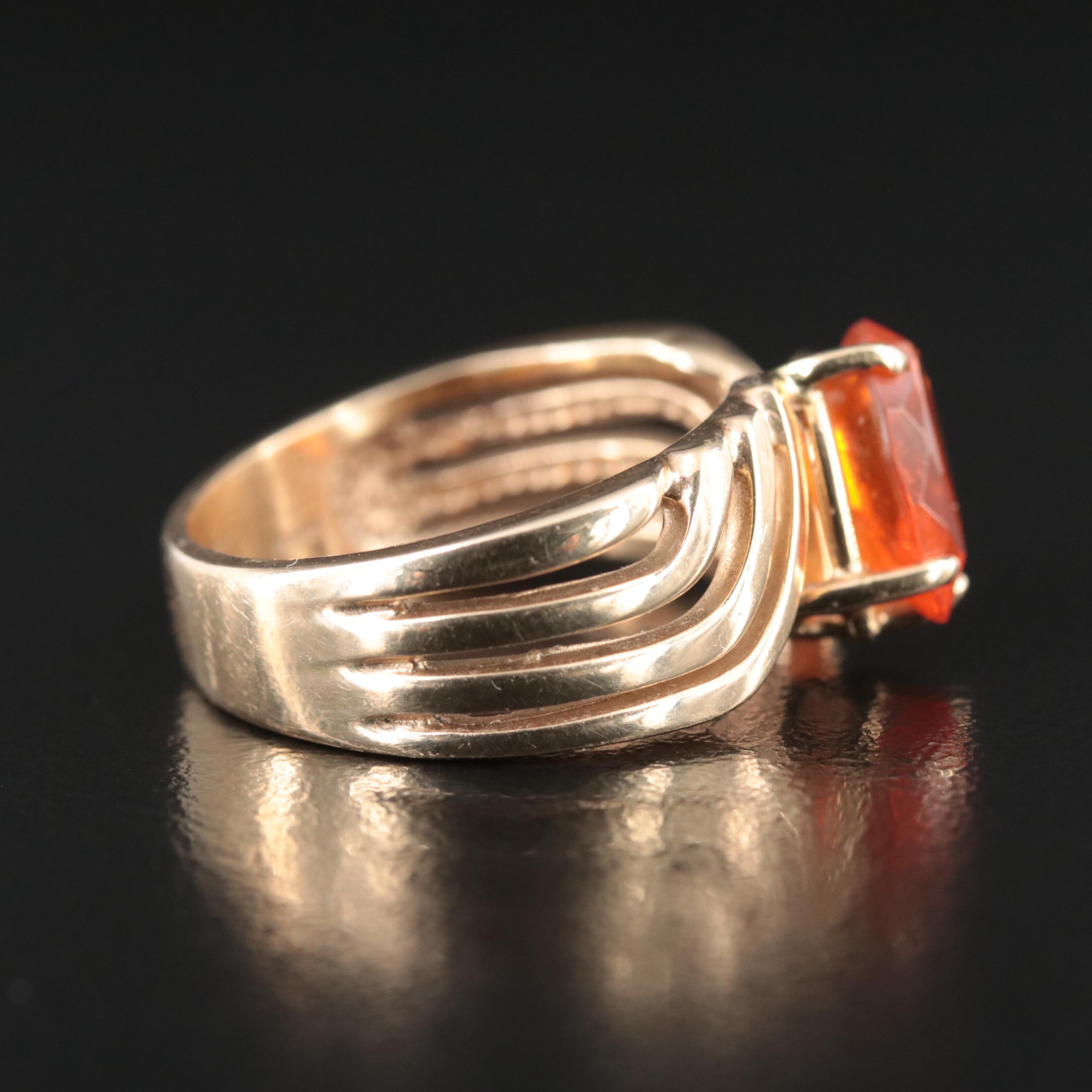 14K Fire Opal Ring