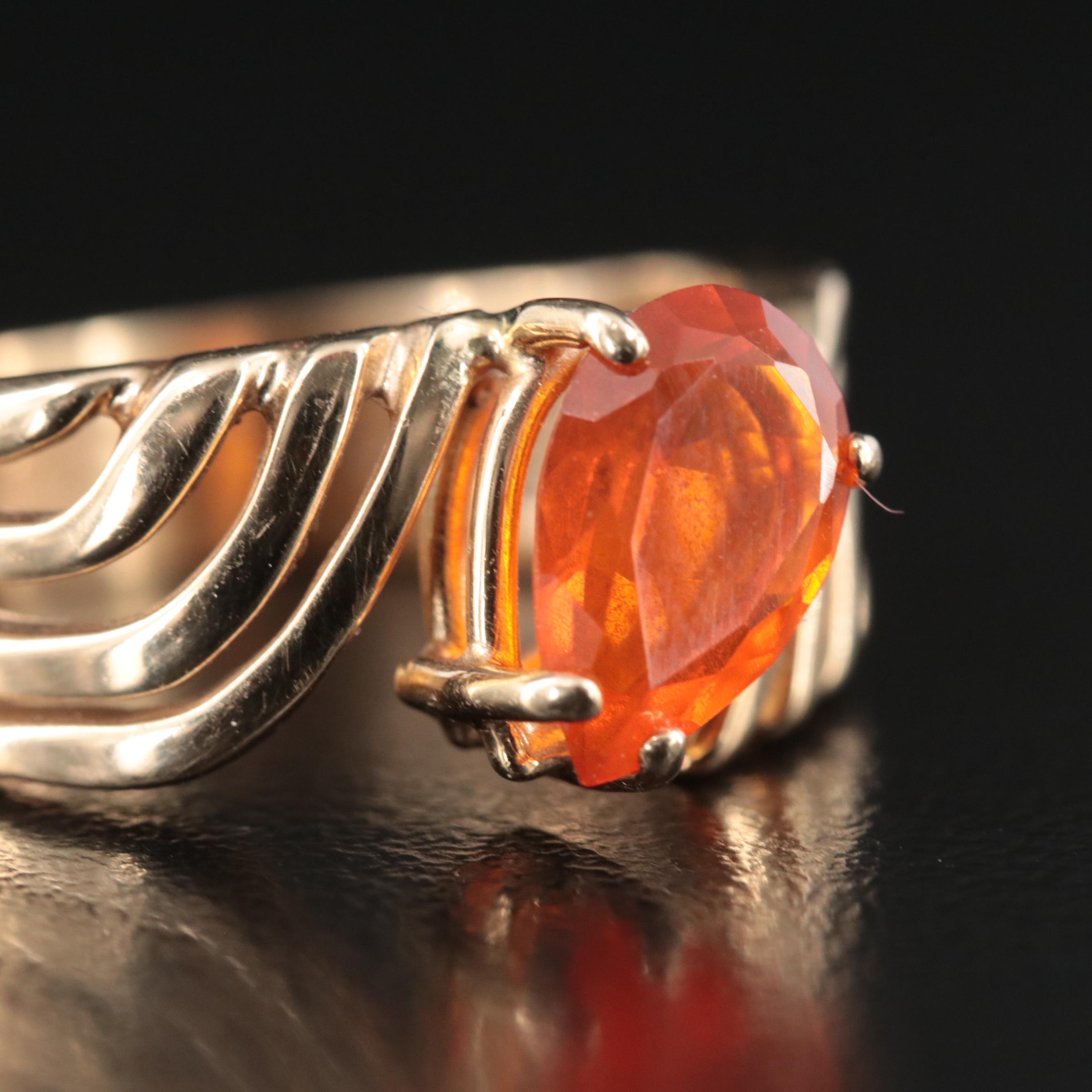14K Fire Opal Ring