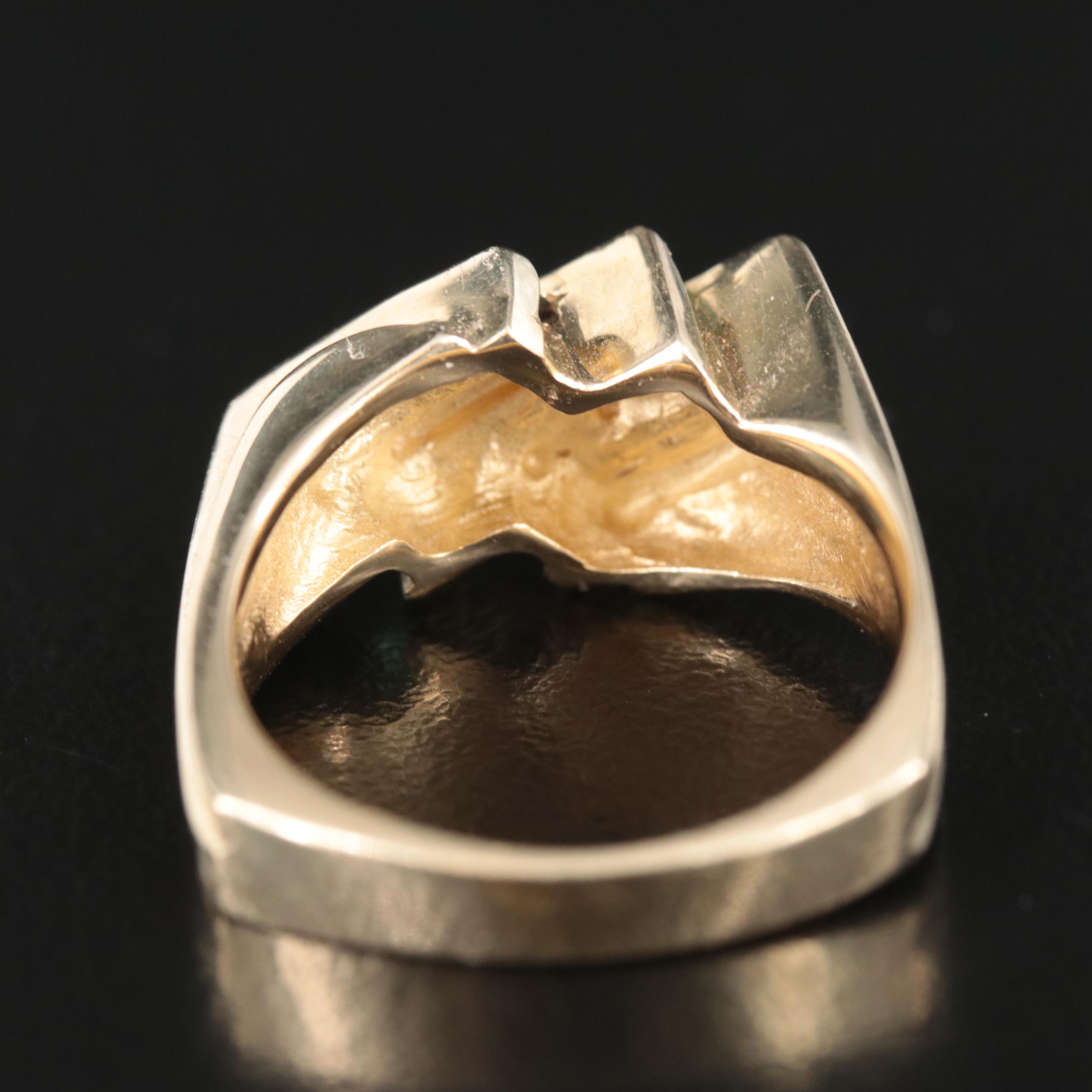 14K Ruby, Emerald and Sapphire Channel Ring