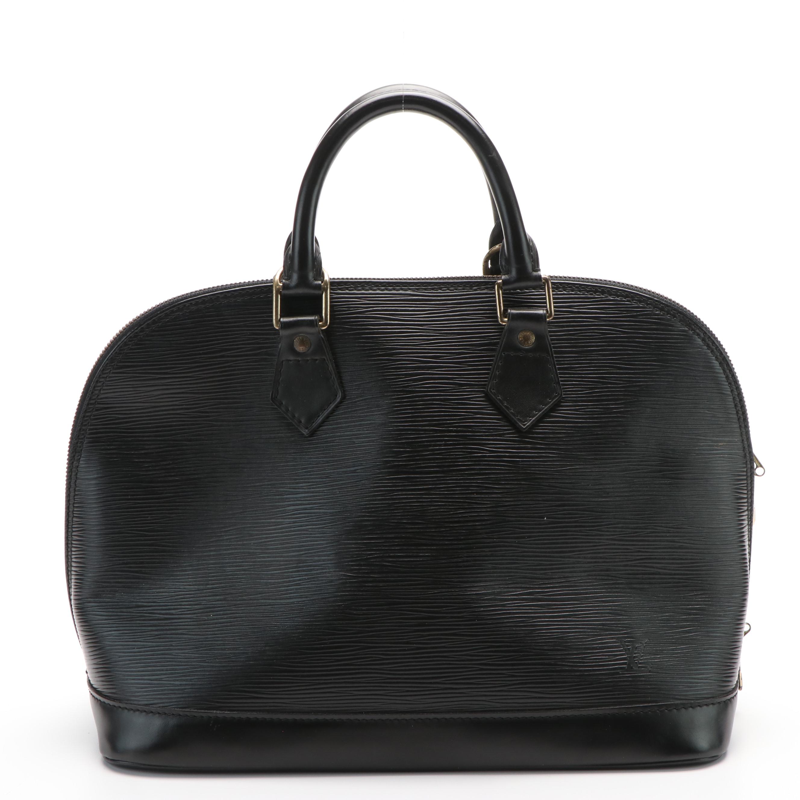 Louis Vuitton Alma Black Epi Leather PM Top Handle Bag