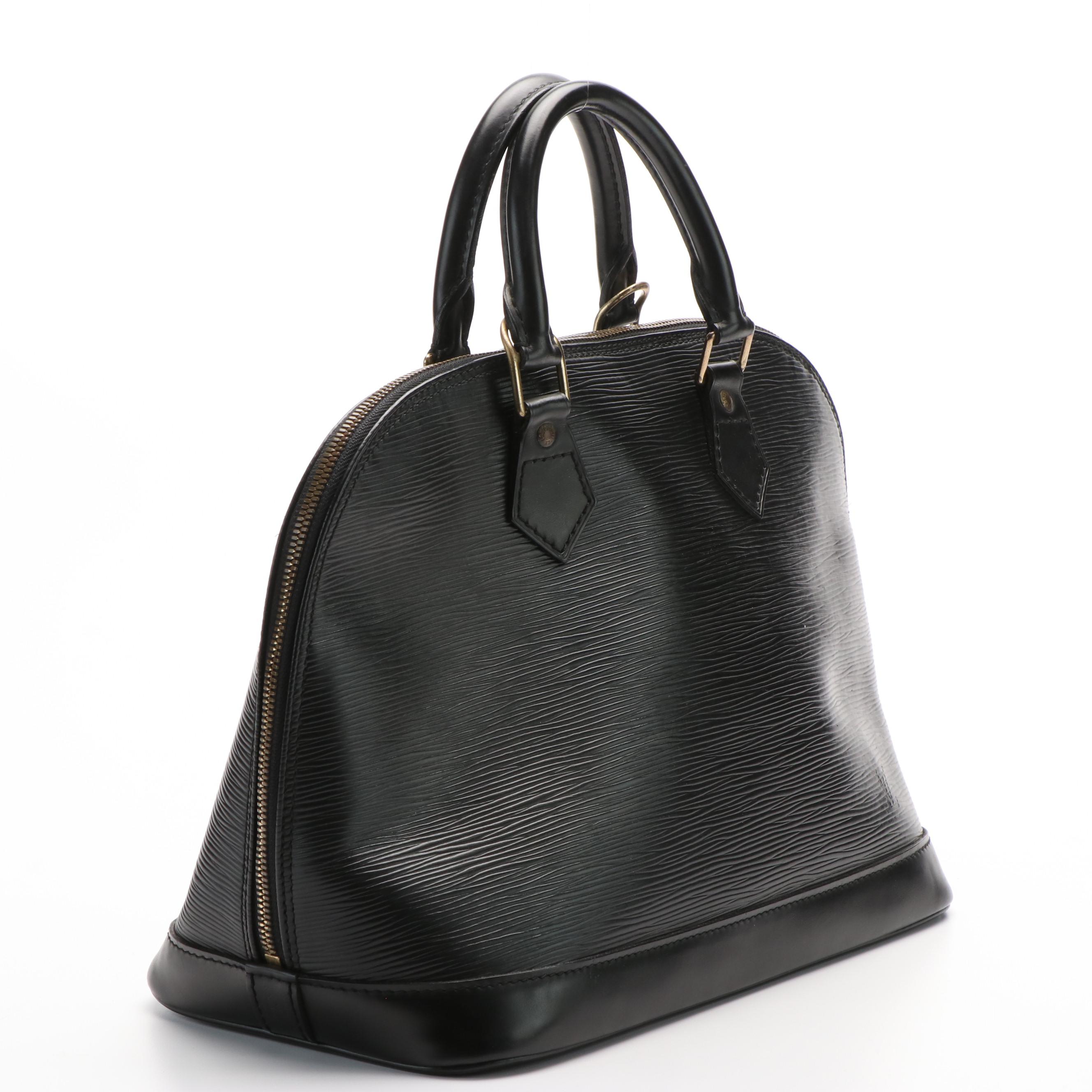 Louis Vuitton Alma Black Epi Leather PM Top Handle Bag