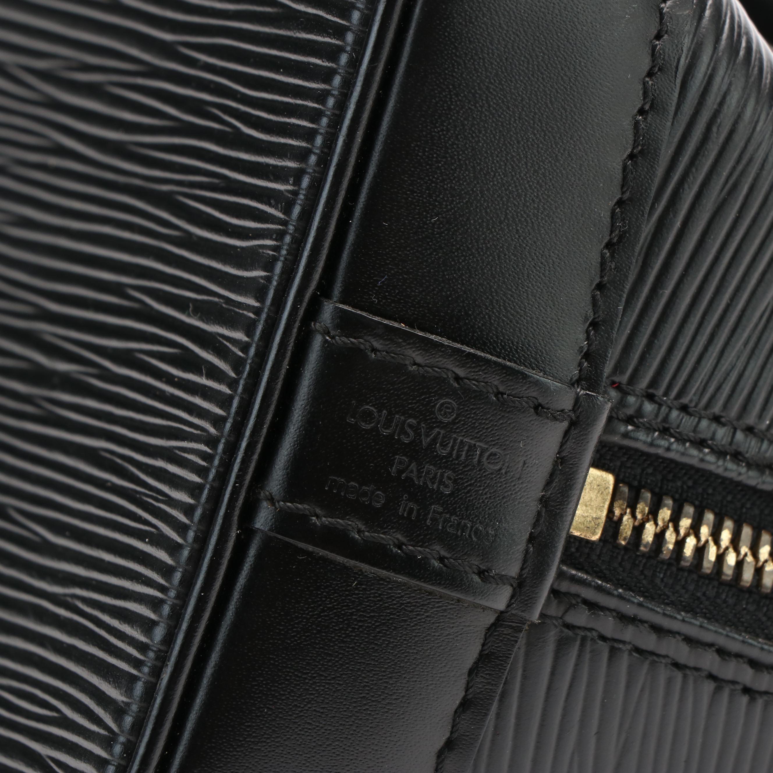 Louis Vuitton Alma Black Epi Leather PM Top Handle Bag