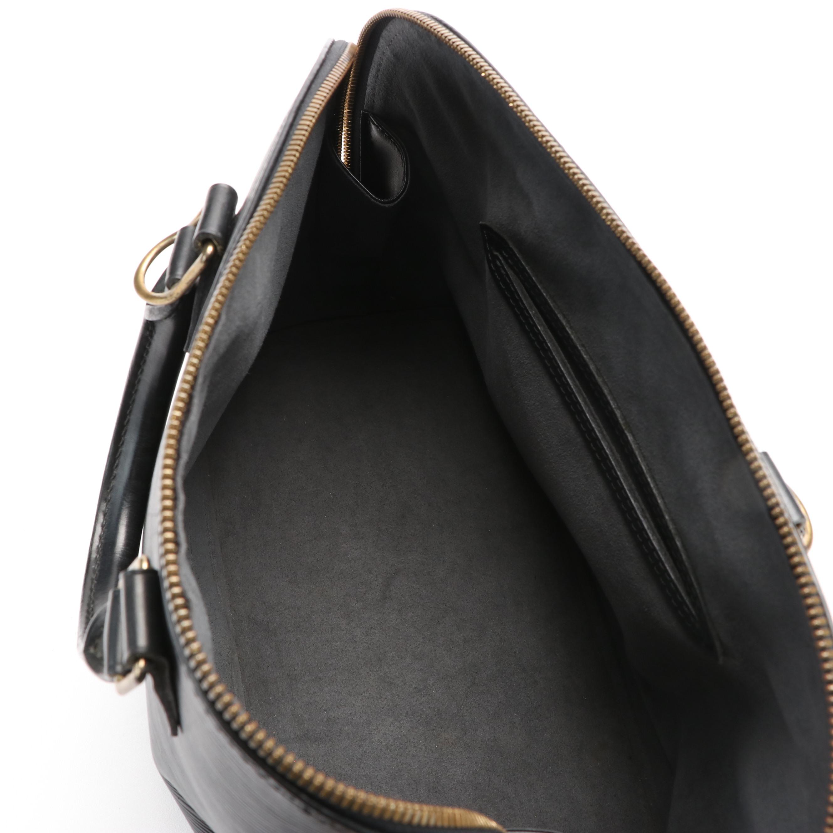 Louis Vuitton Alma Black Epi Leather PM Top Handle Bag