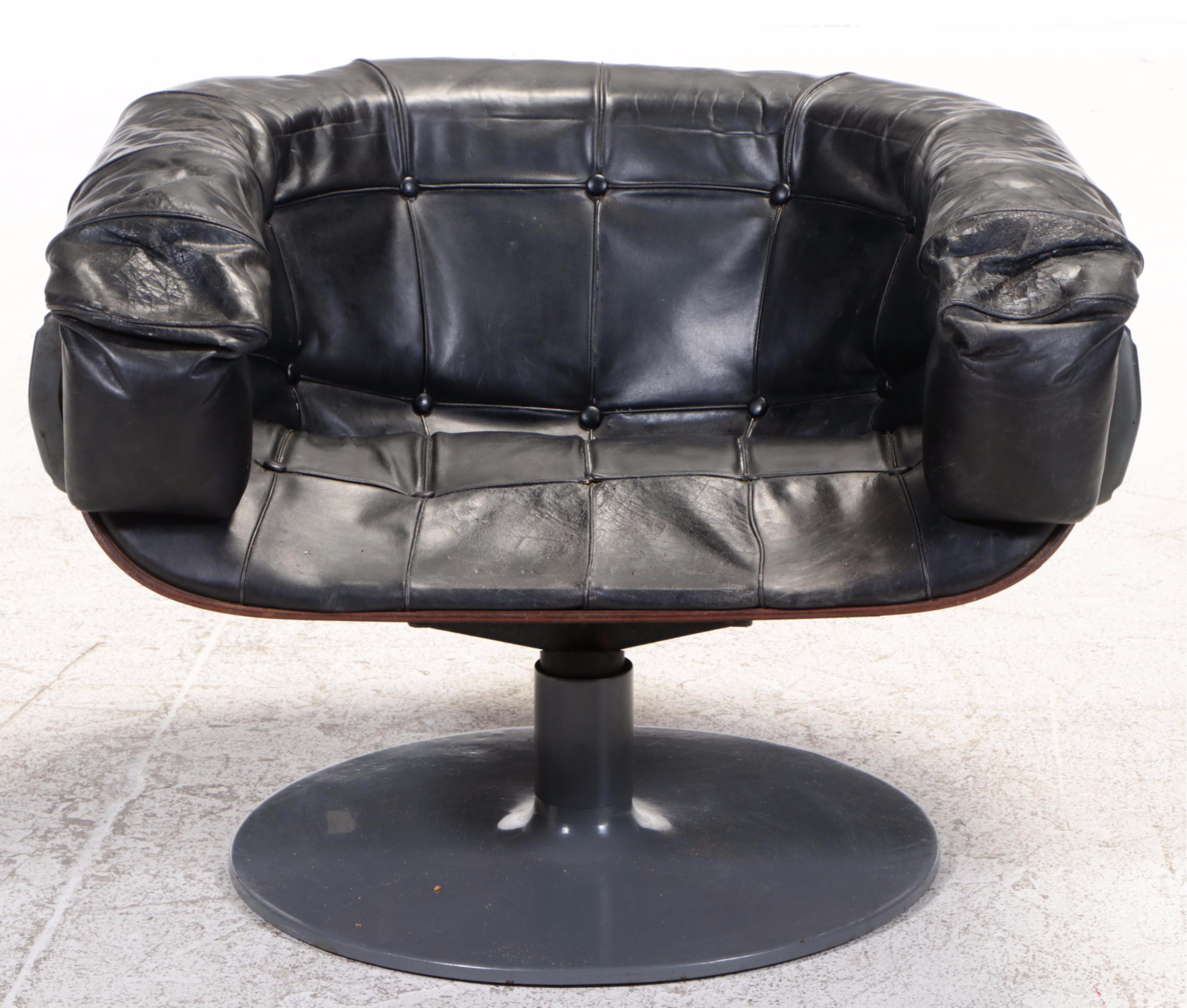 Martin Grierson for Arflex Laminated Rosewood and Leather "London" Lounge Chair