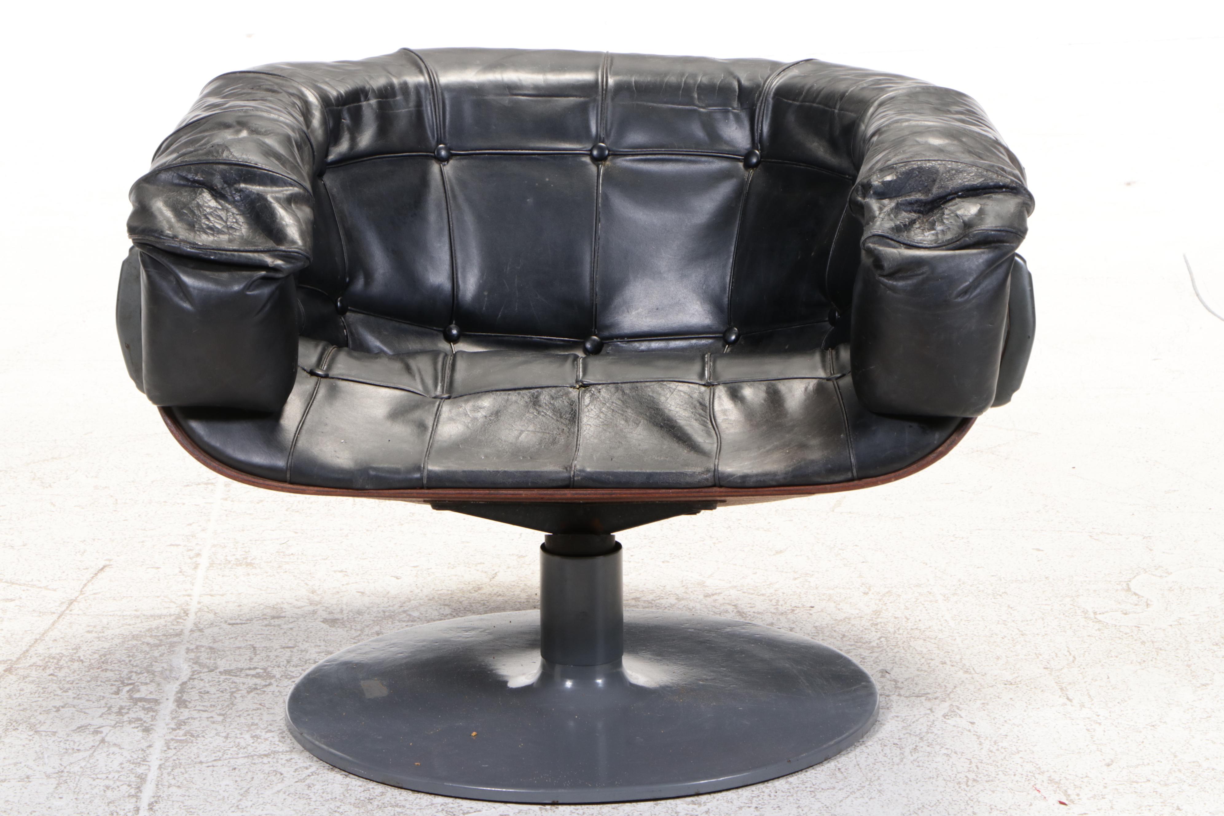 Martin Grierson for Arflex Laminated Rosewood and Leather "London" Lounge Chair