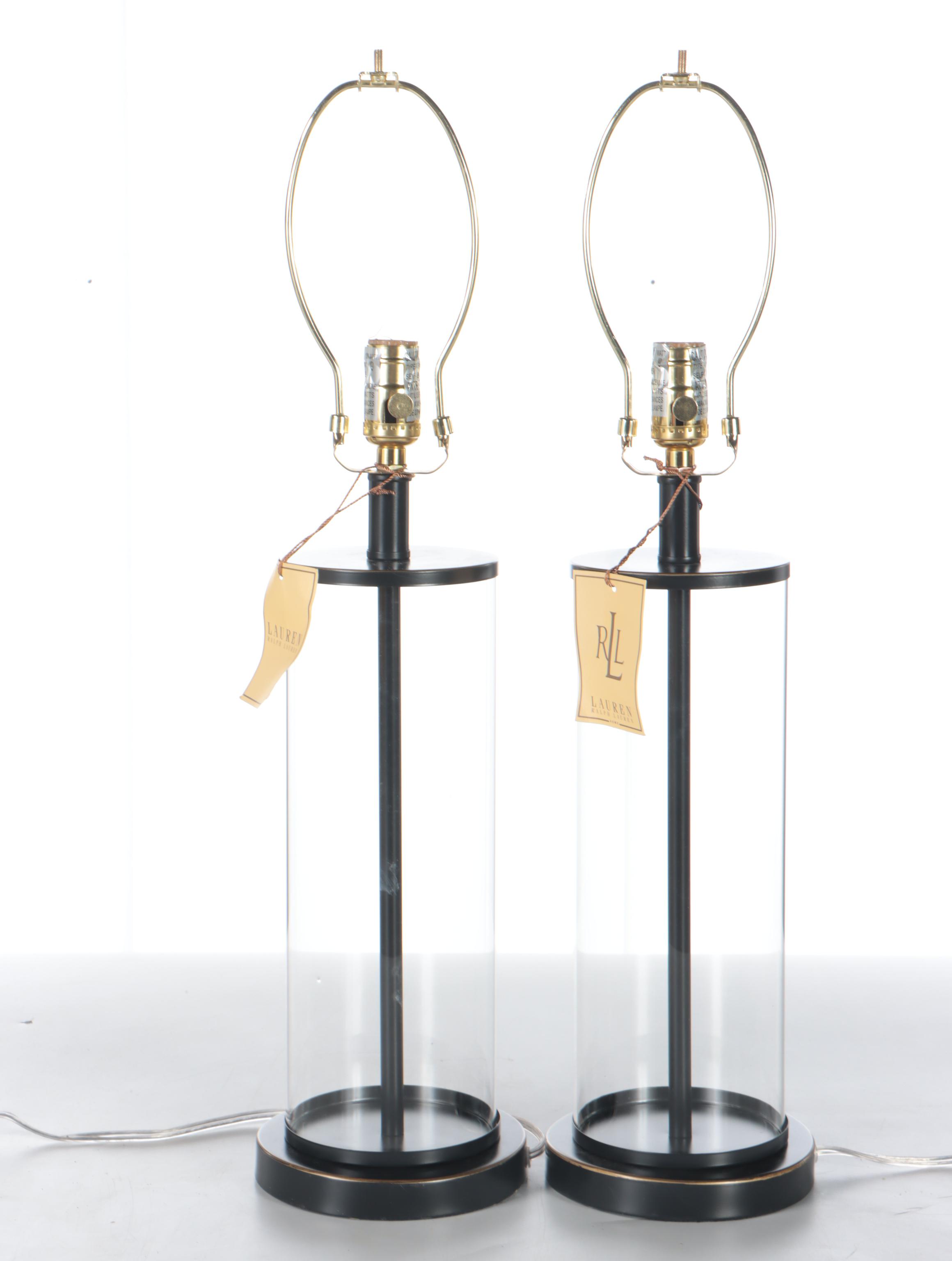 Ralph Lauren "Payton" Glass and Metal Table Lamps