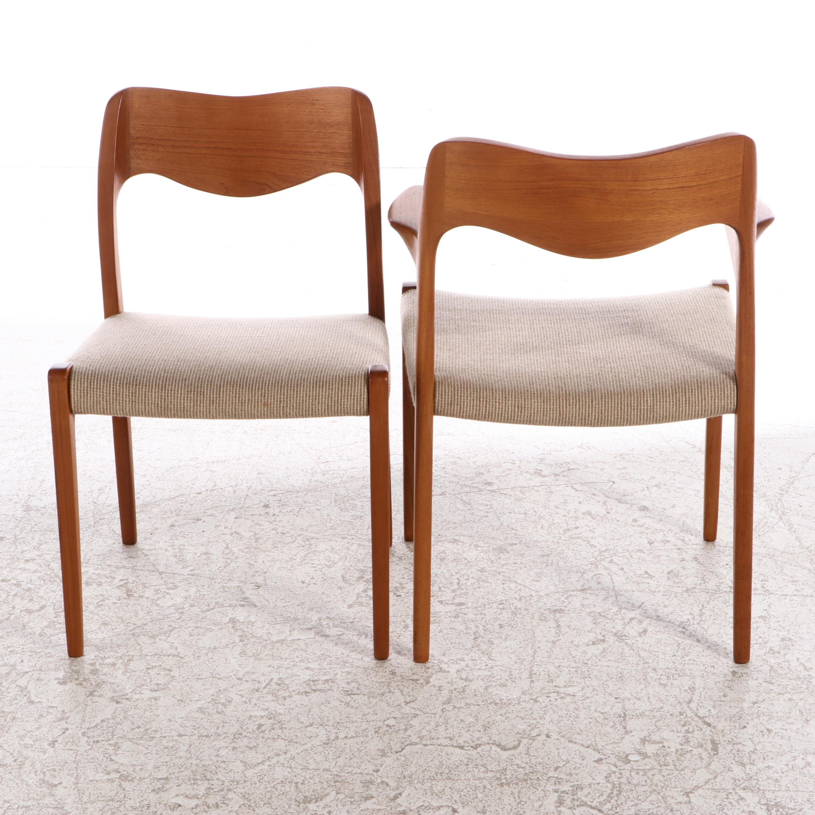 Seven-Piece Danish Modern Teak Dining Set, Incl. E. Valentinsen and L. Møller