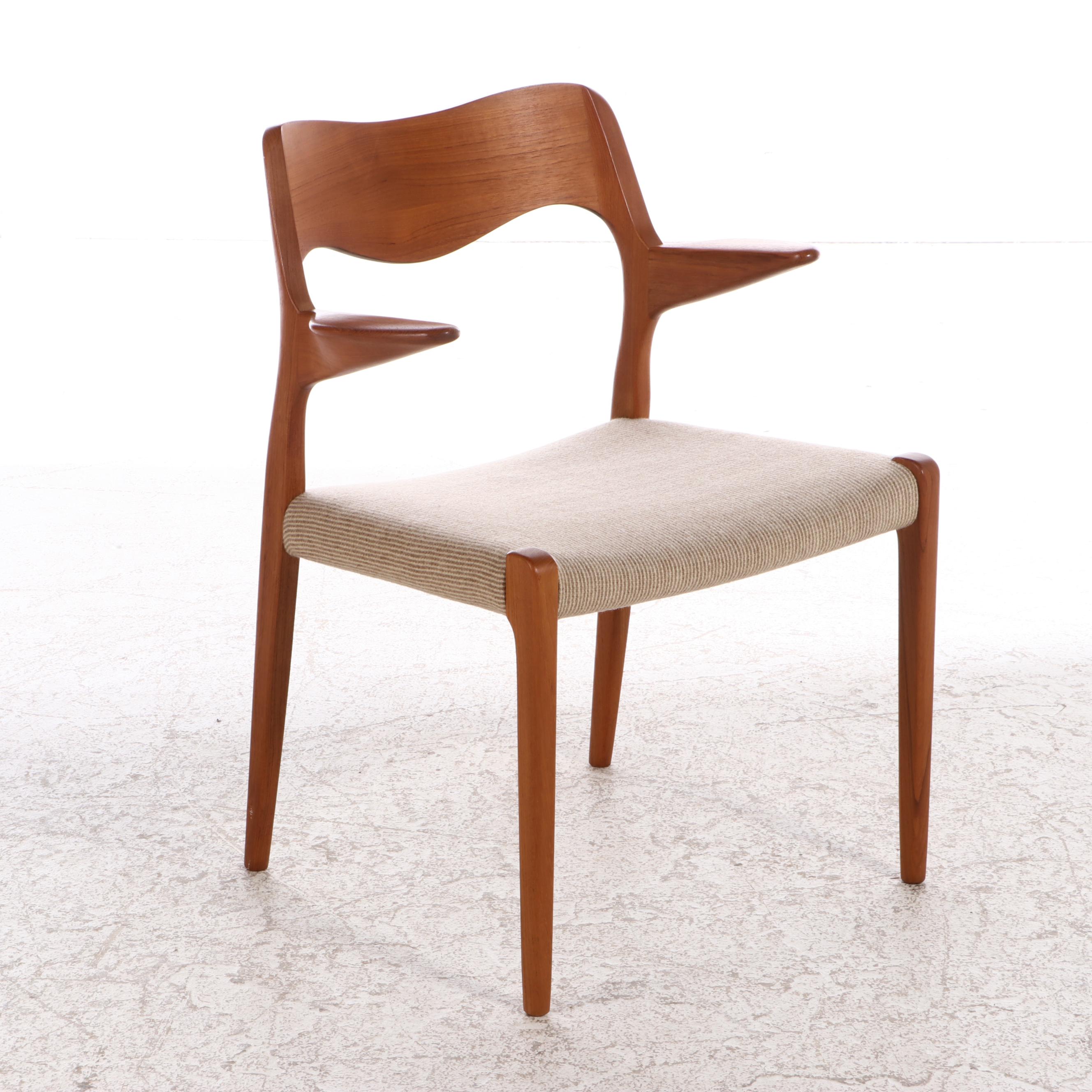 Seven-Piece Danish Modern Teak Dining Set, Incl. E. Valentinsen and L. Møller