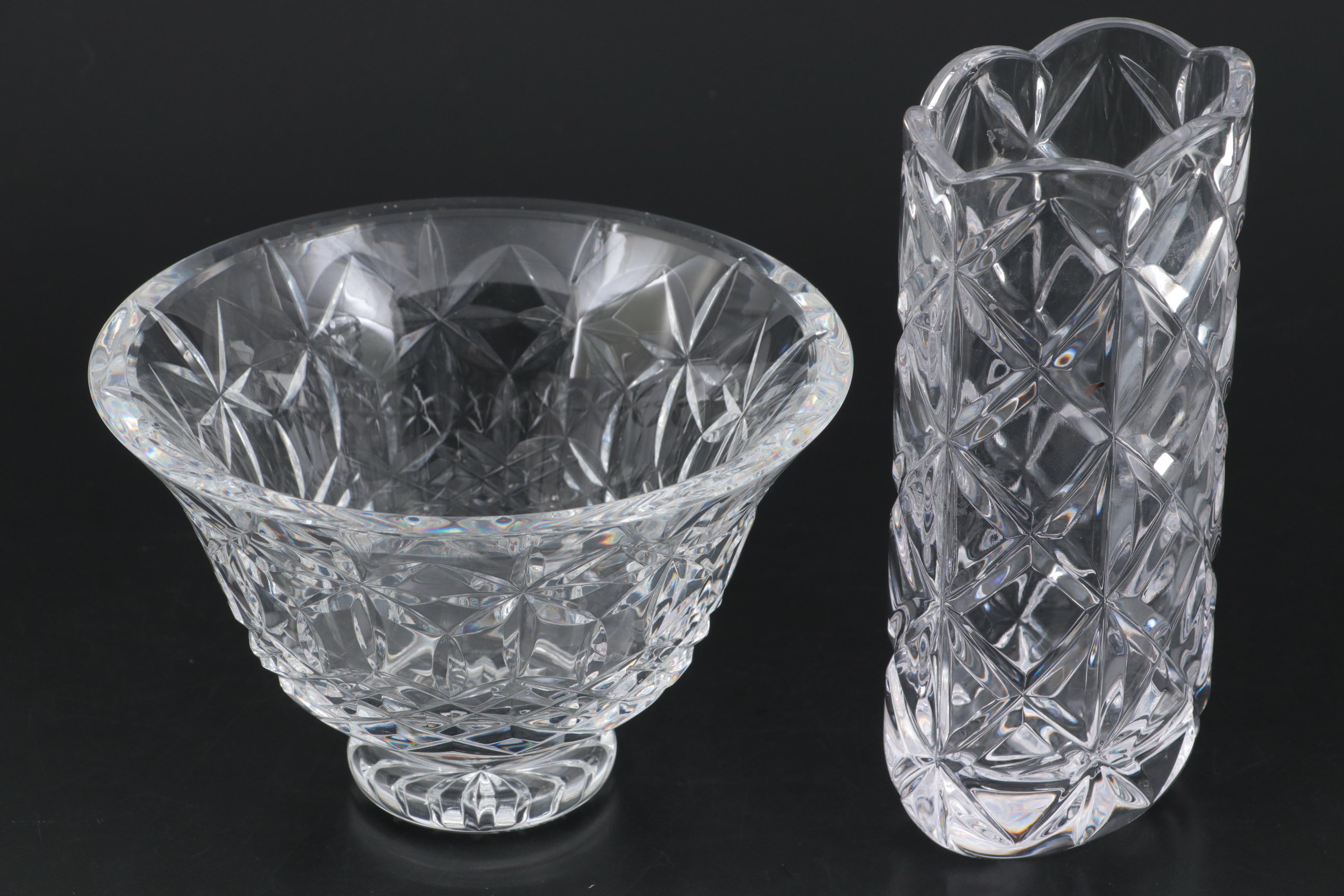 Waterford Crystal "Lismore" and "Balmoral" Bowls with Marquis Vase EBTH