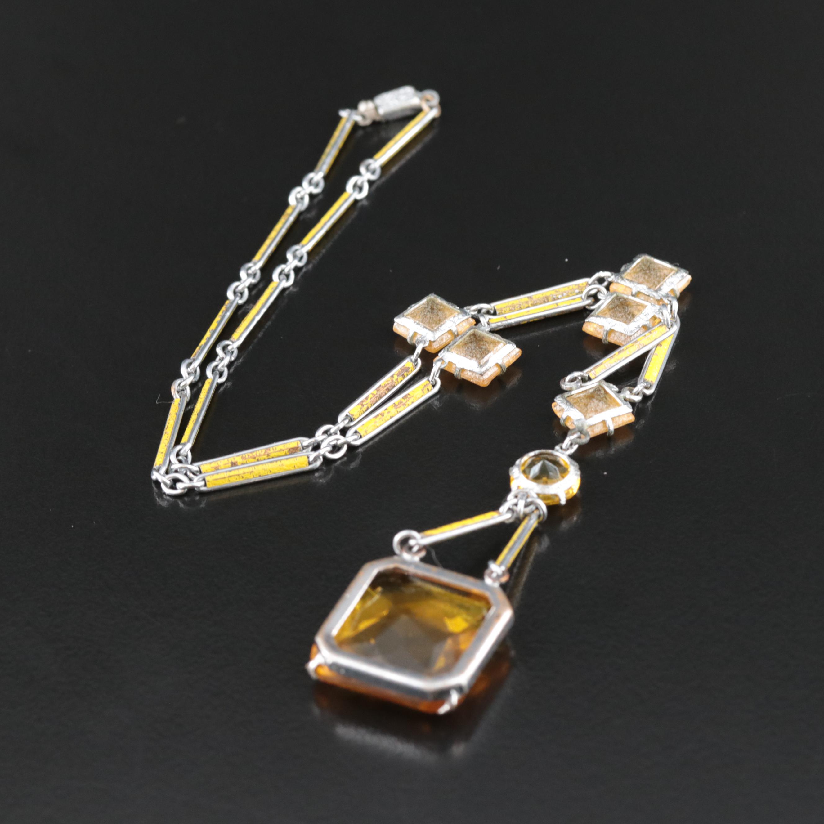 Art Deco Glass Necklace