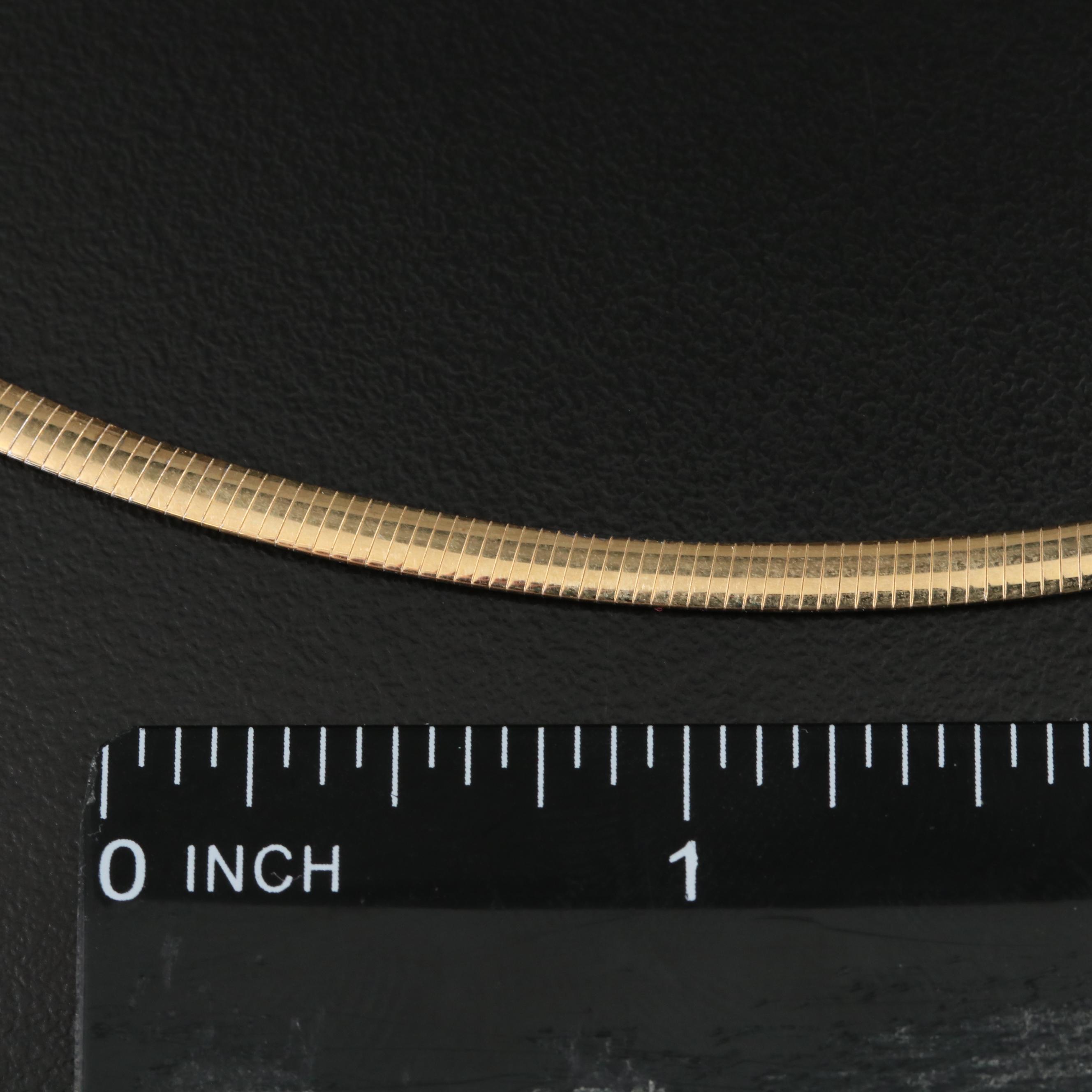 Italian 14K Reversible Omega Chain Necklace