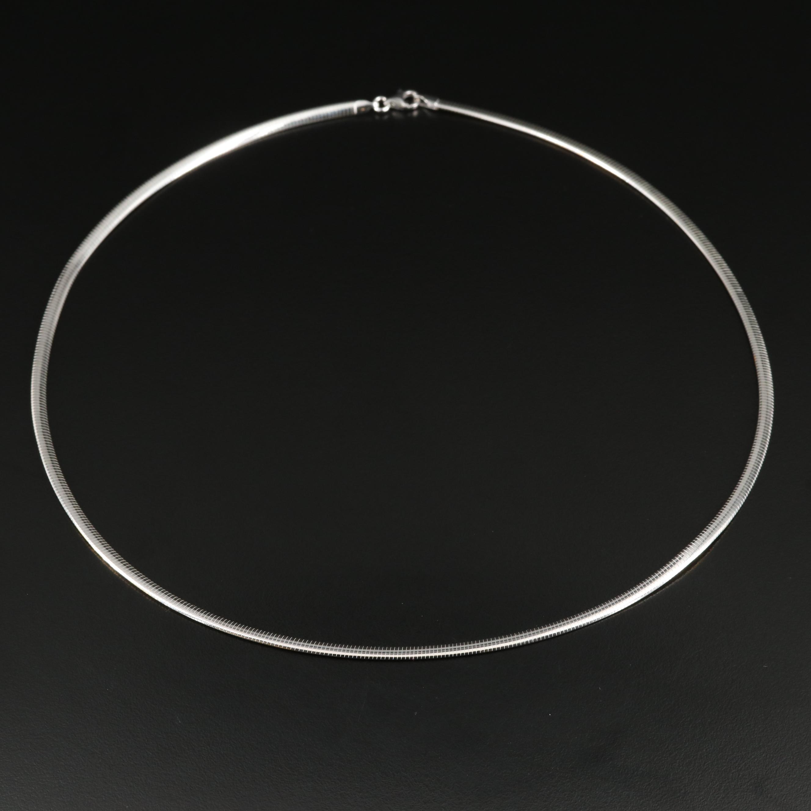 Italian 14K Reversible Omega Chain Necklace