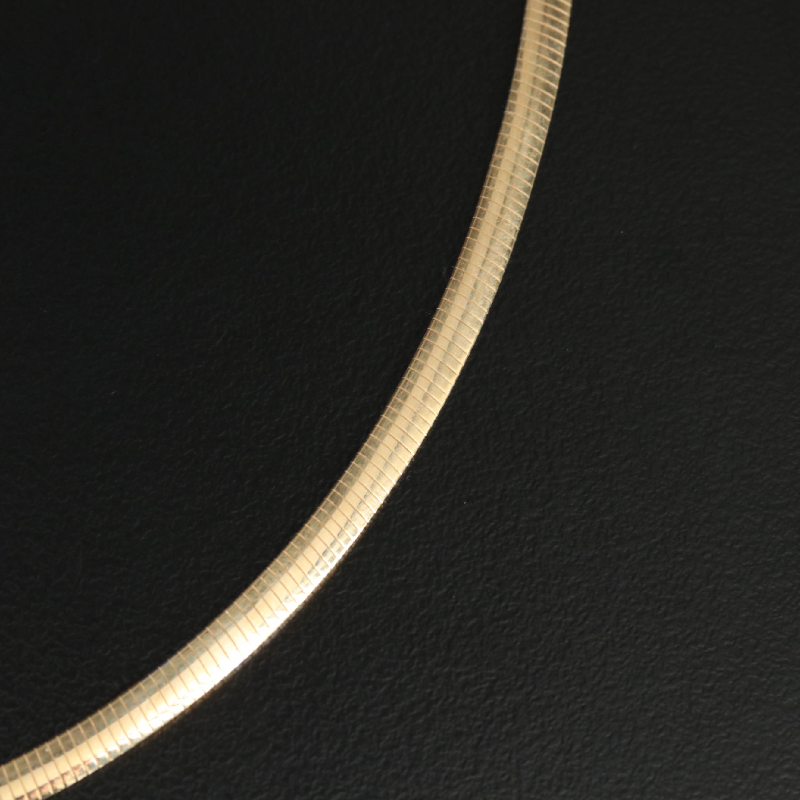 Italian 14K Reversible Omega Chain Necklace
