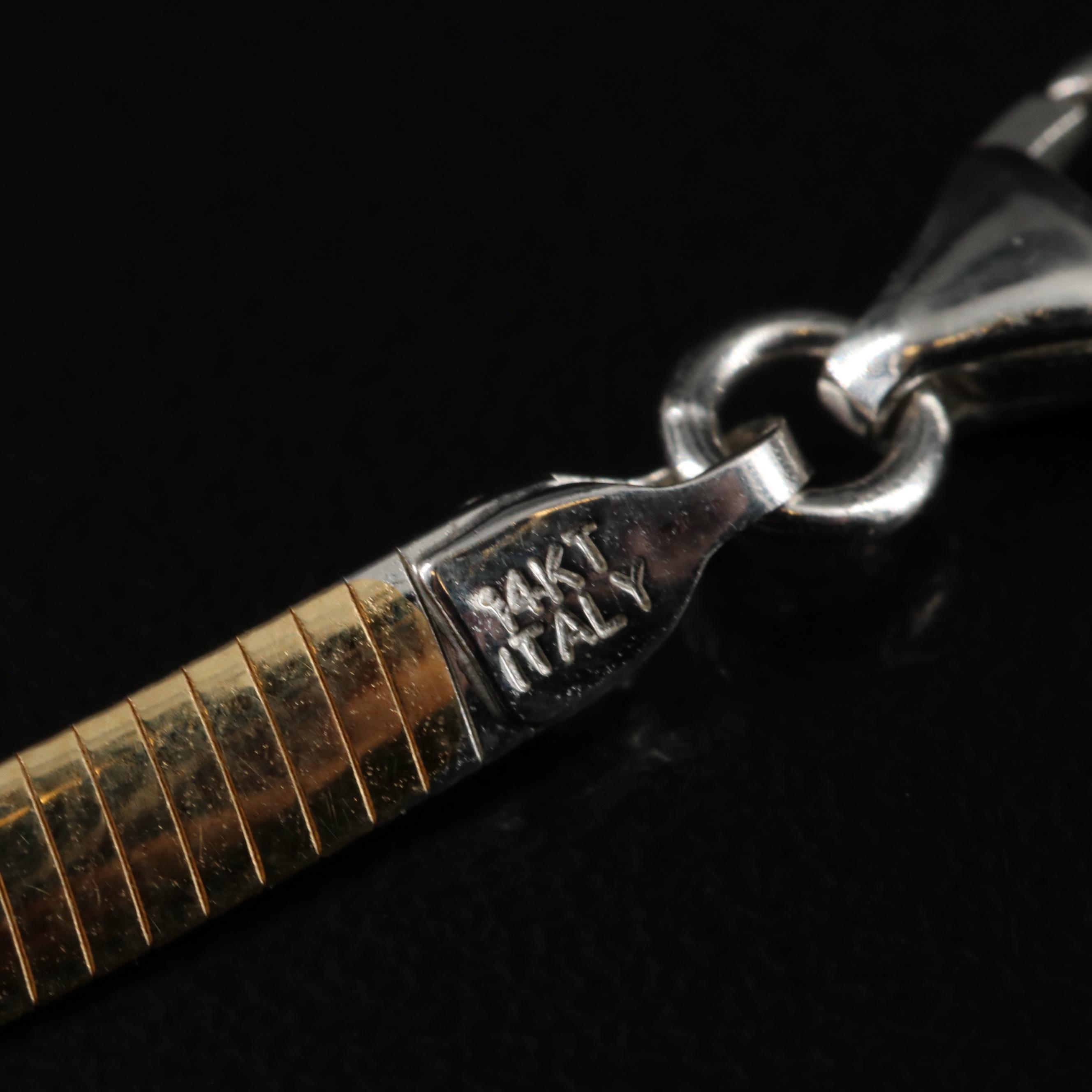 Italian 14K Reversible Omega Chain Necklace