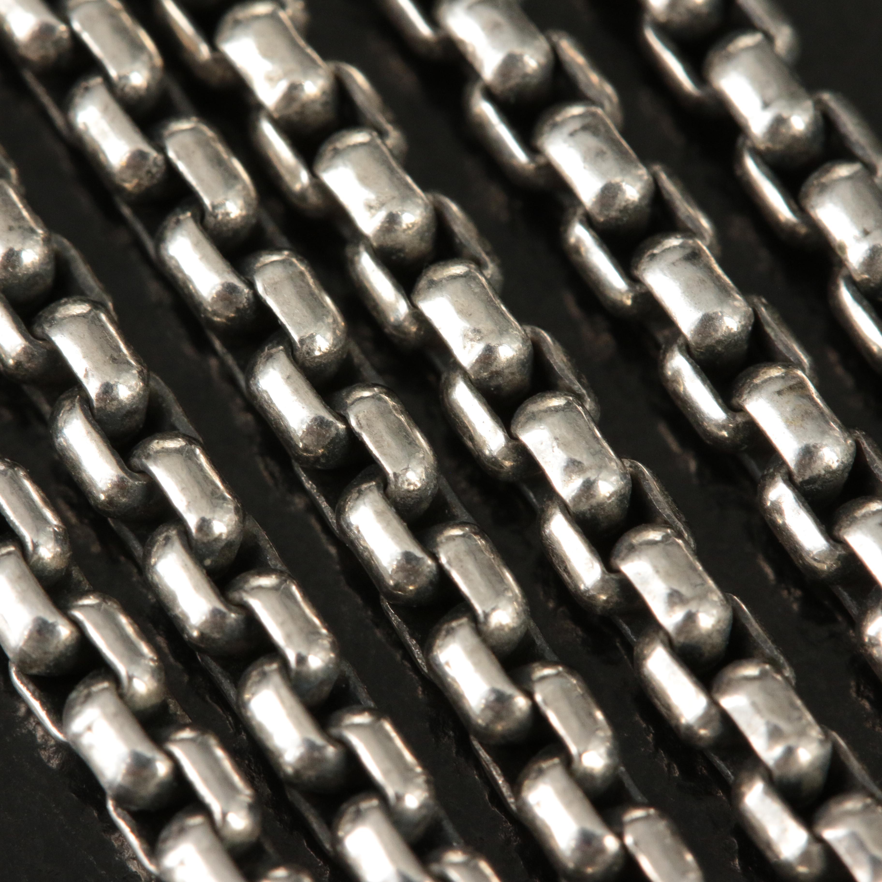 David Yurman Sterling Box Chain Necklace with 14K Accent