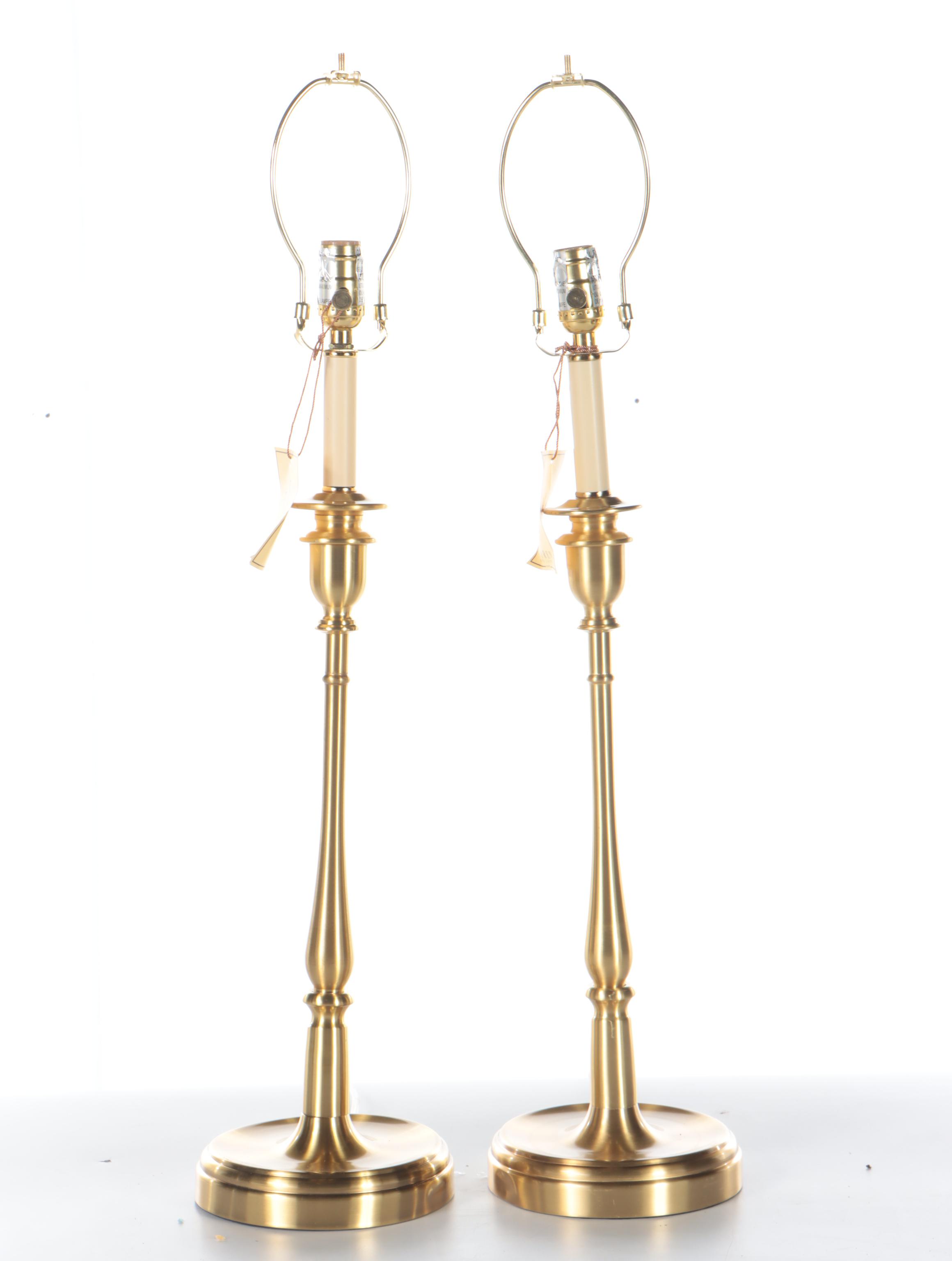 Ralph Lauren Brass Candlestick Table Lamps