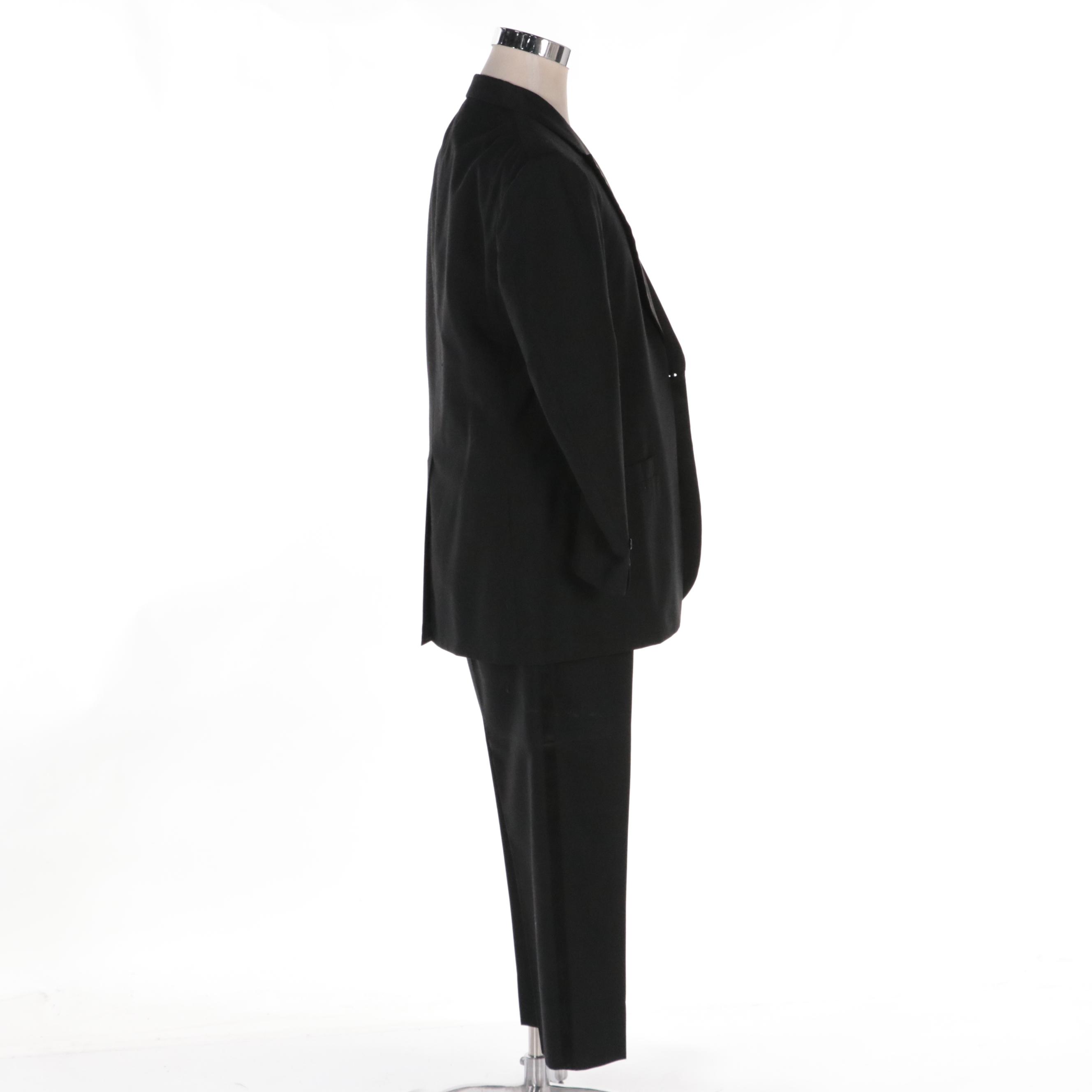 Men's Brooks Brothers 346 Satin Lapel Tuxedo in Black Wool