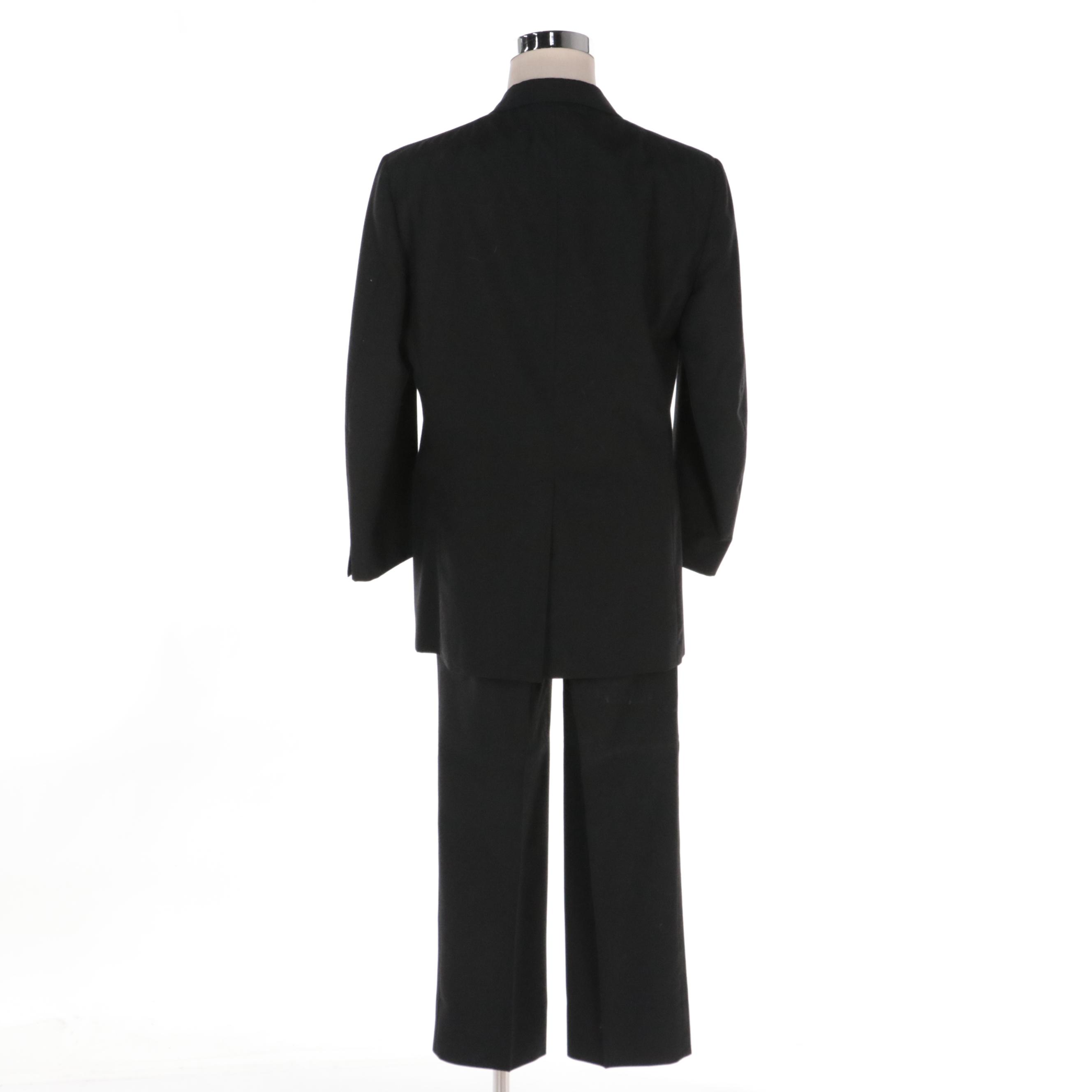 Men's Brooks Brothers 346 Satin Lapel Tuxedo in Black Wool