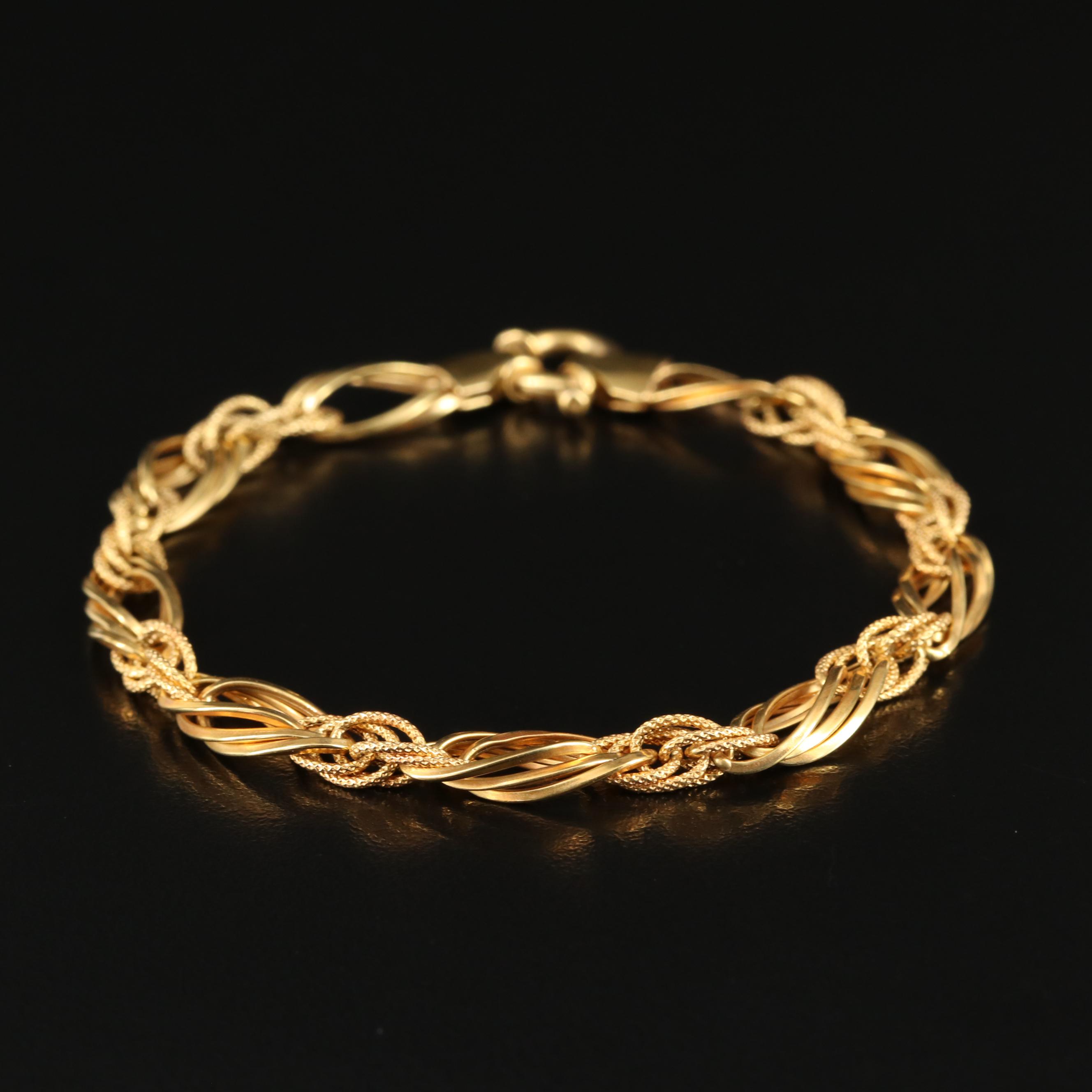 Italian 14K Fancy Link Bracelet