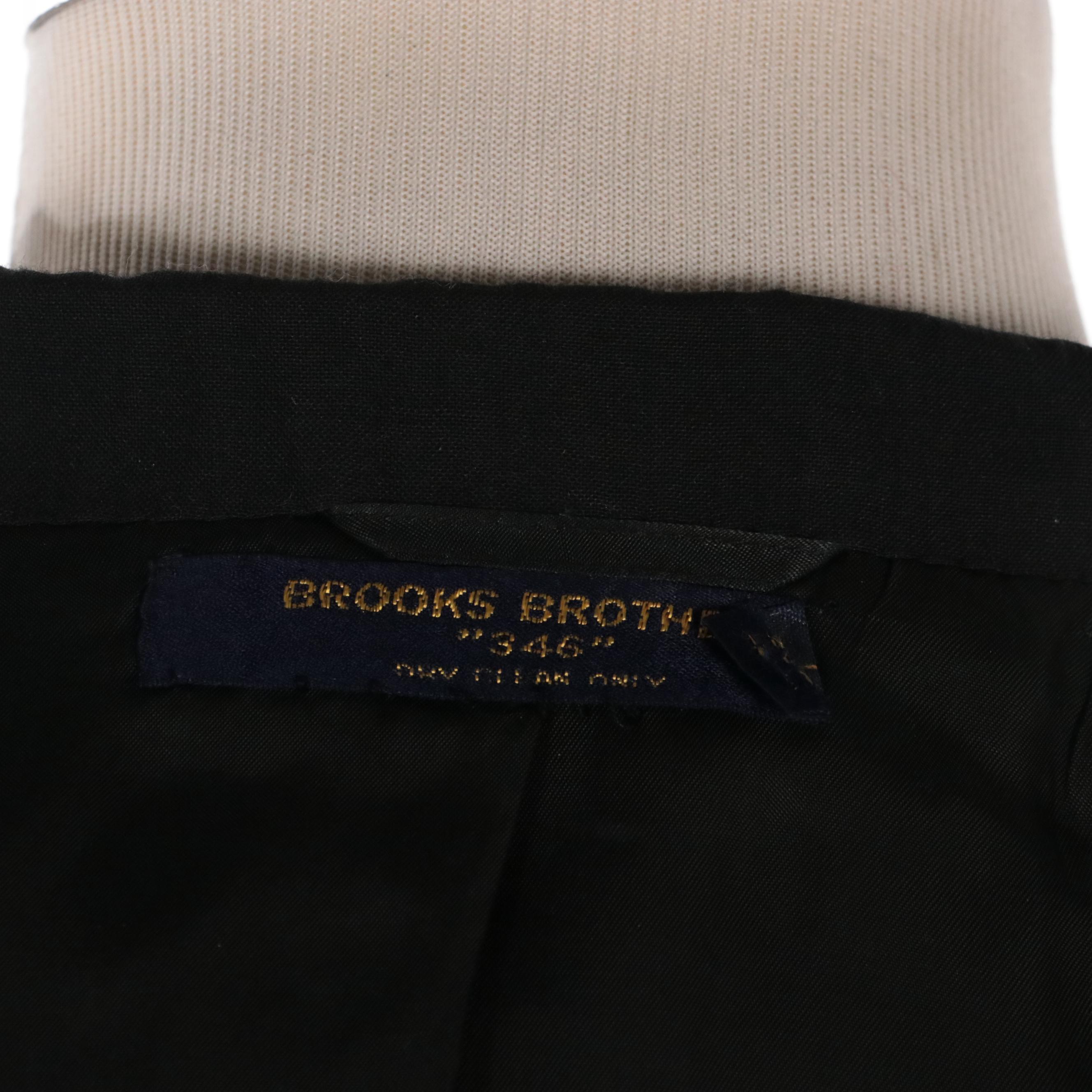 Men's Brooks Brothers 346 Satin Lapel Tuxedo in Black Wool