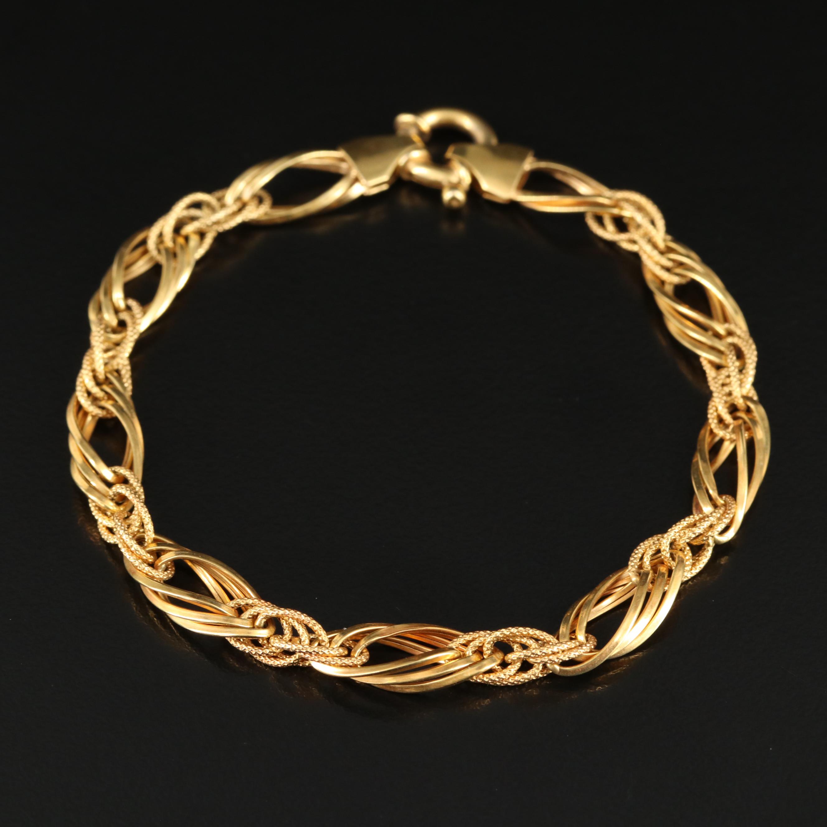 Italian 14K Fancy Link Bracelet