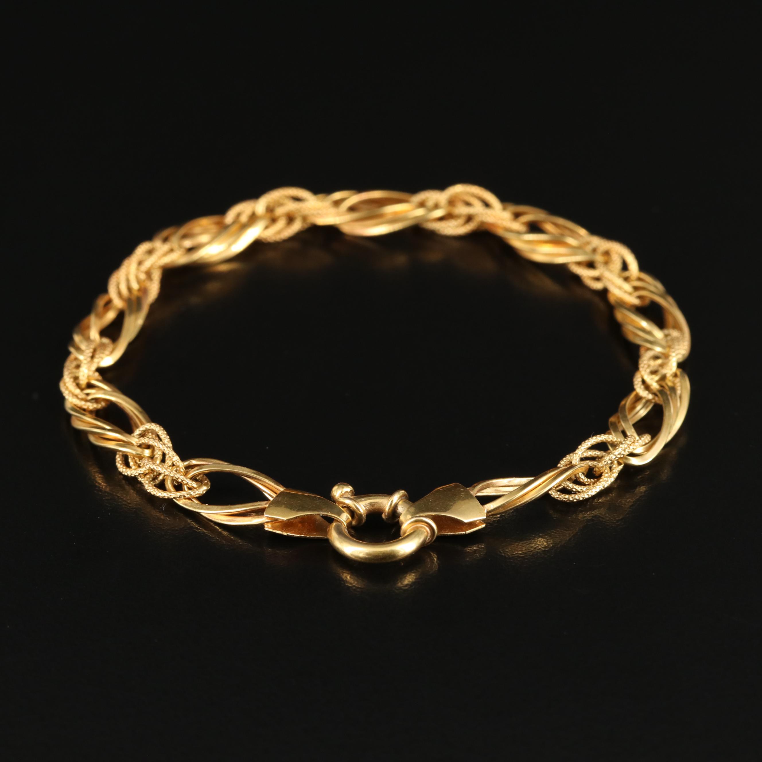 Italian 14K Fancy Link Bracelet