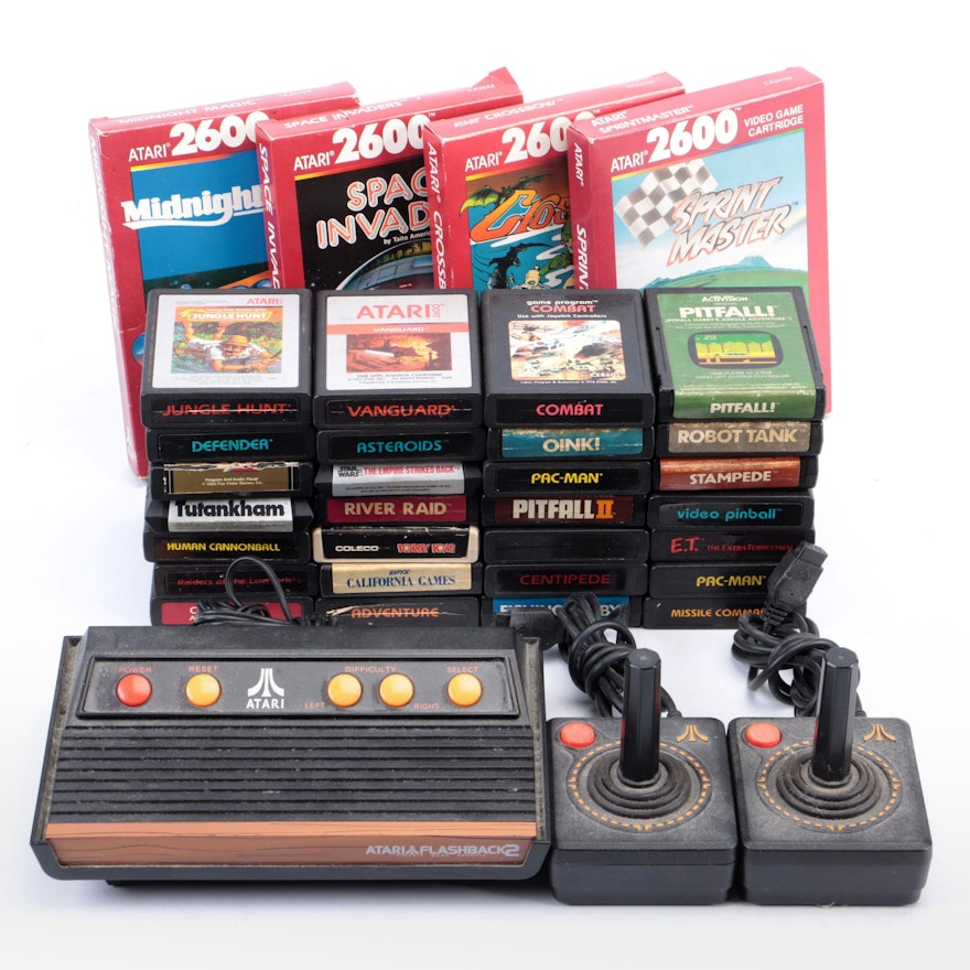 Atari Flashback 2 with Controllers and Game Collection