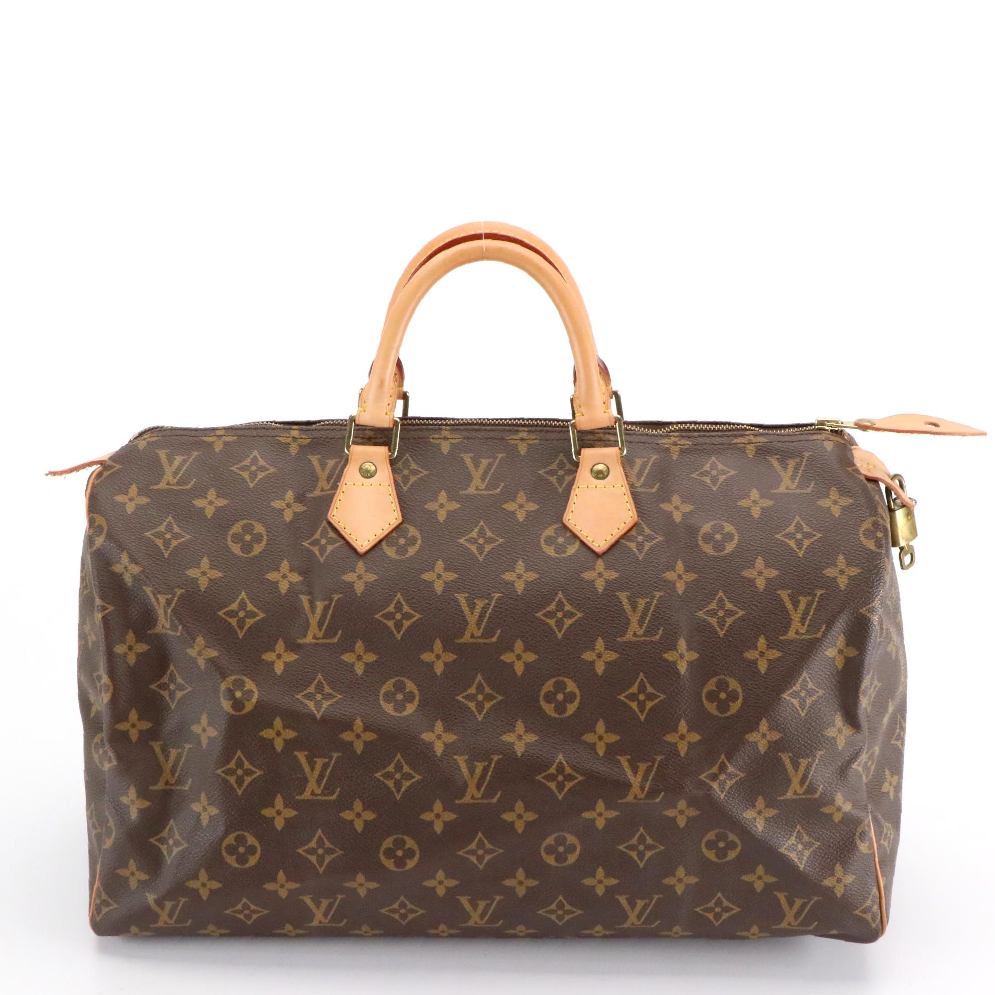 Louis Vuitton Speedy 40 Handbag in Monogram Canvas and Vachetta Leather