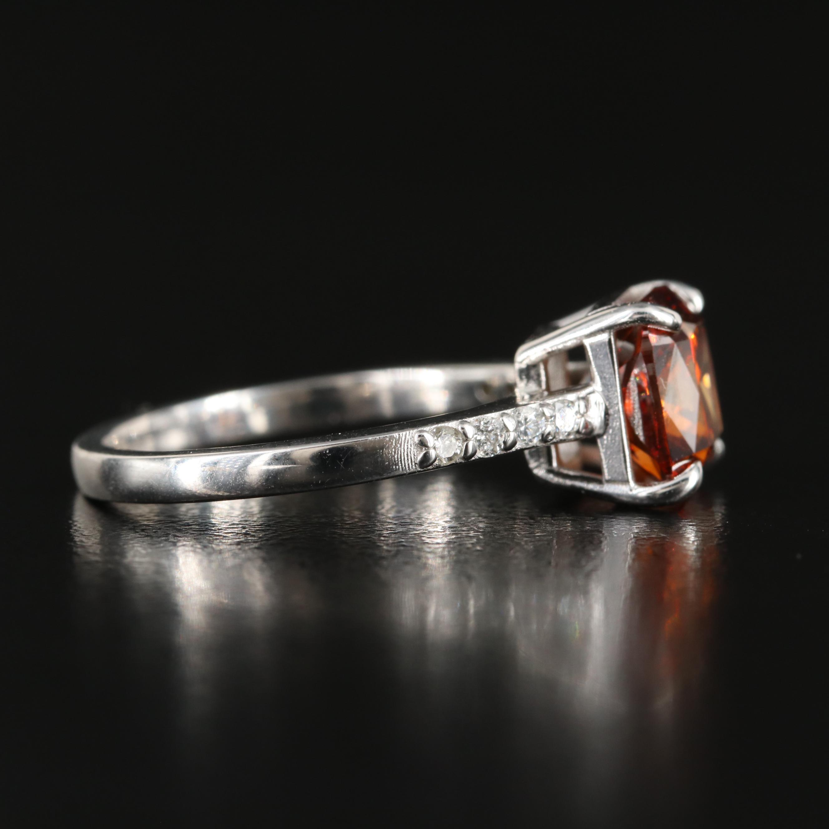 18K 3.15 CTW Diamond Ring Fancy Dark Orange Center