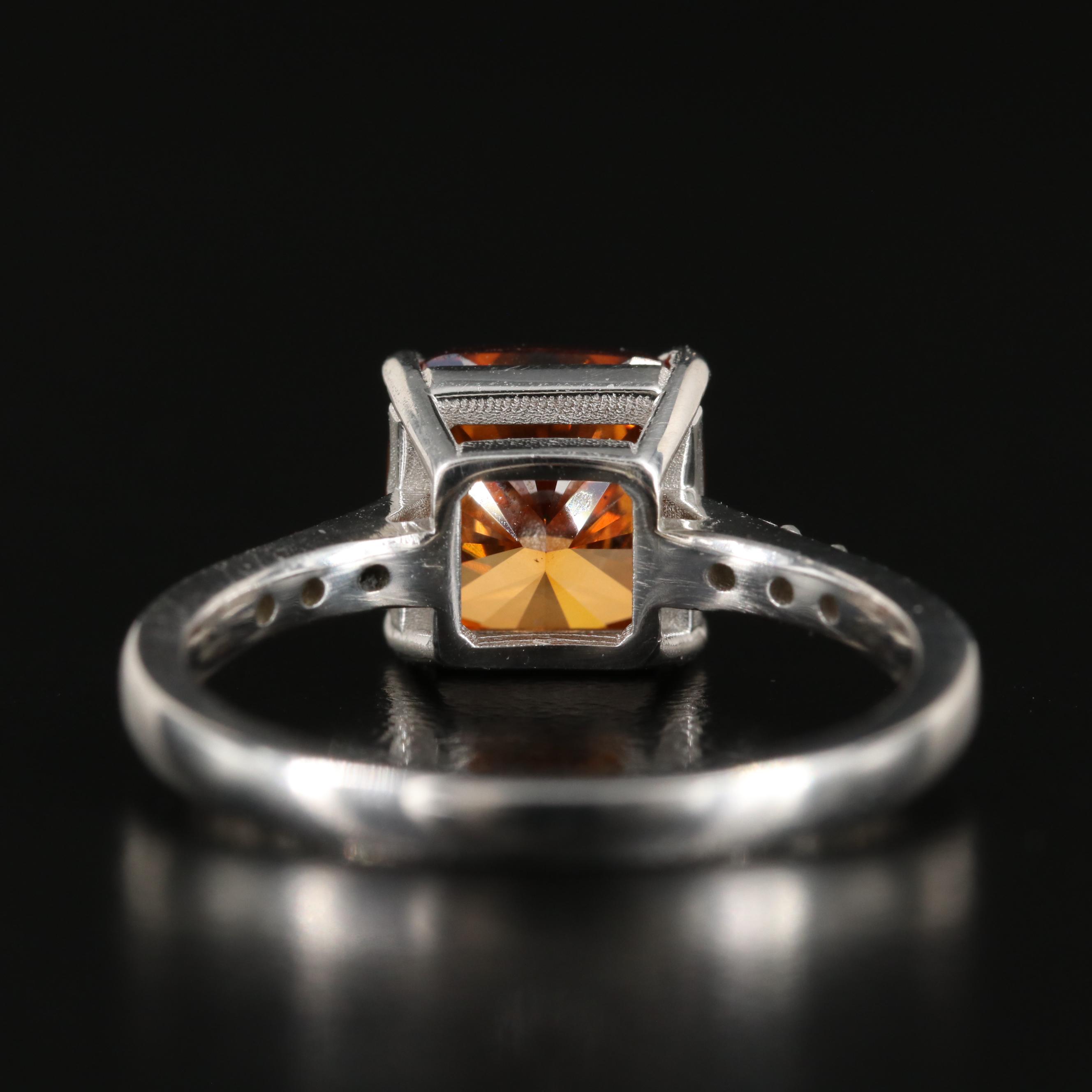 18K 3.15 CTW Diamond Ring Fancy Dark Orange Center