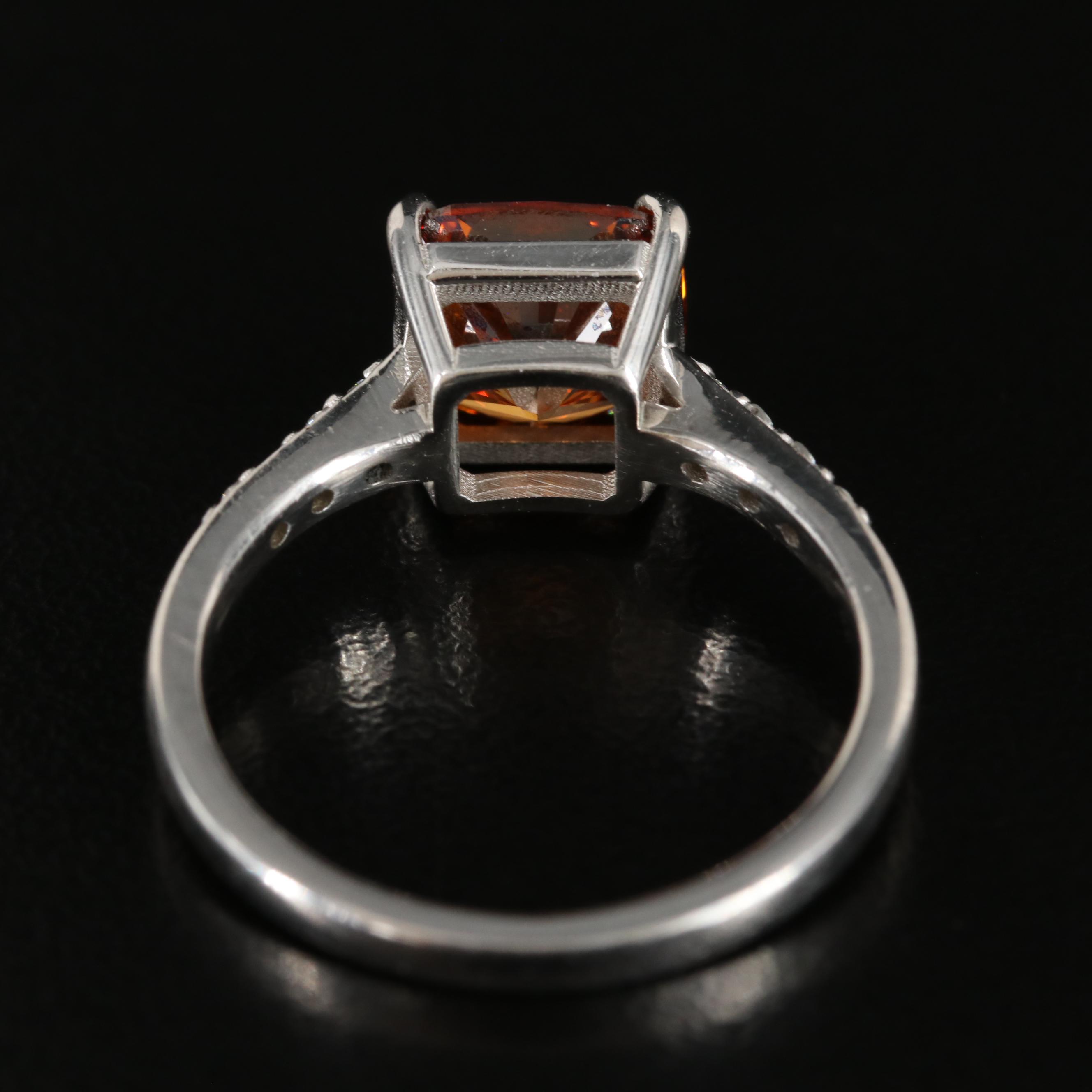 18K 3.15 CTW Diamond Ring Fancy Dark Orange Center