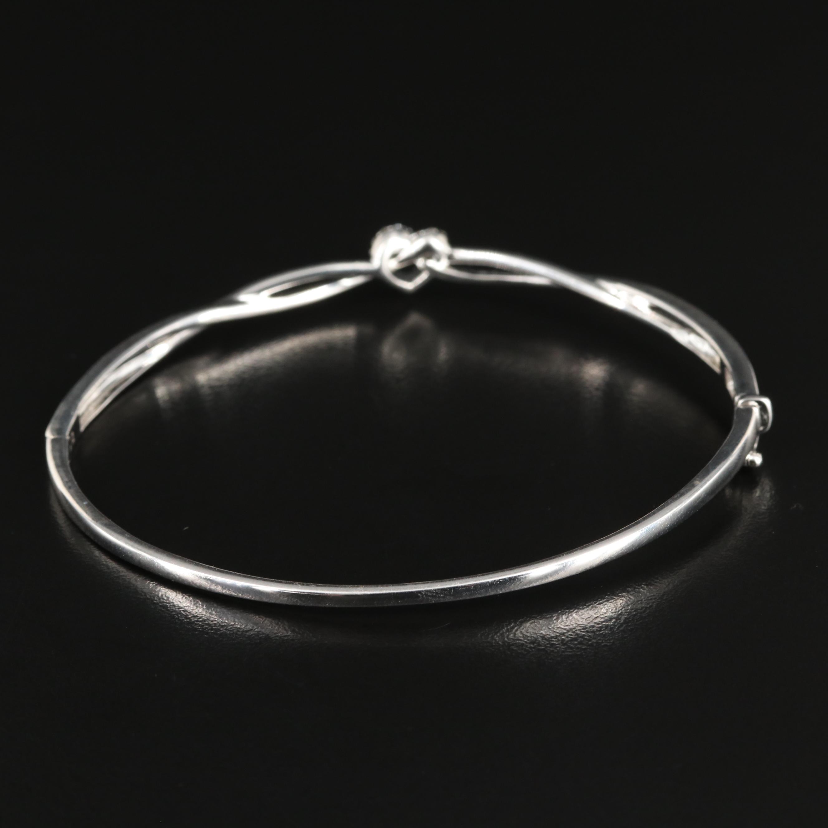 Sterling Diamond Heart Bracelet